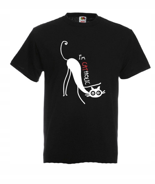 

L Koszulka Męska Kot Koty Cats Catholic Kociak