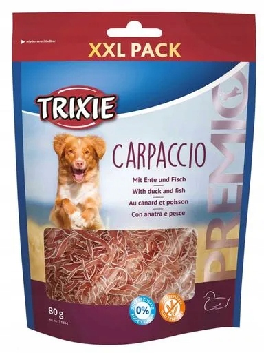 4x Trixie Pamlsek Premio Carpaccio kachna, ryba 80 g