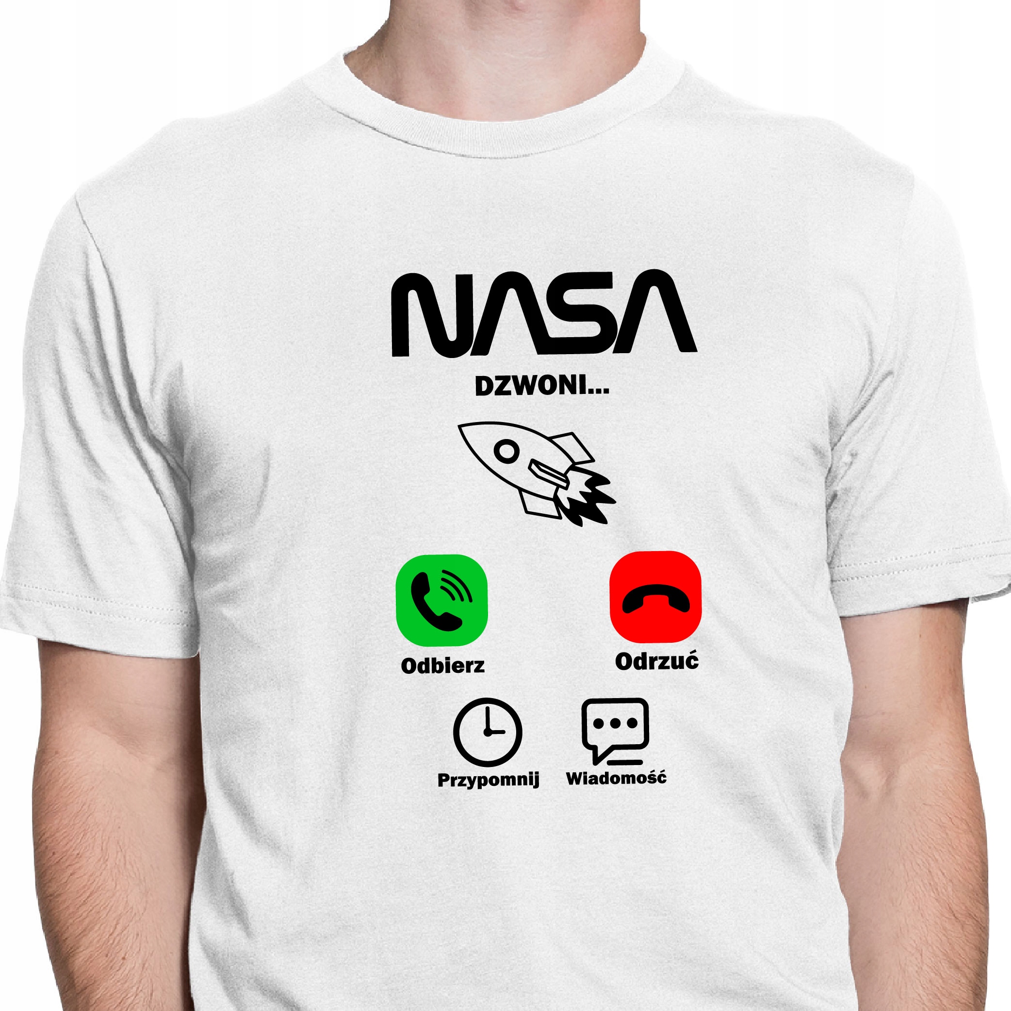 

Koszulka Bluzka Śmieszna Na Prezent Nasa Dzwoni