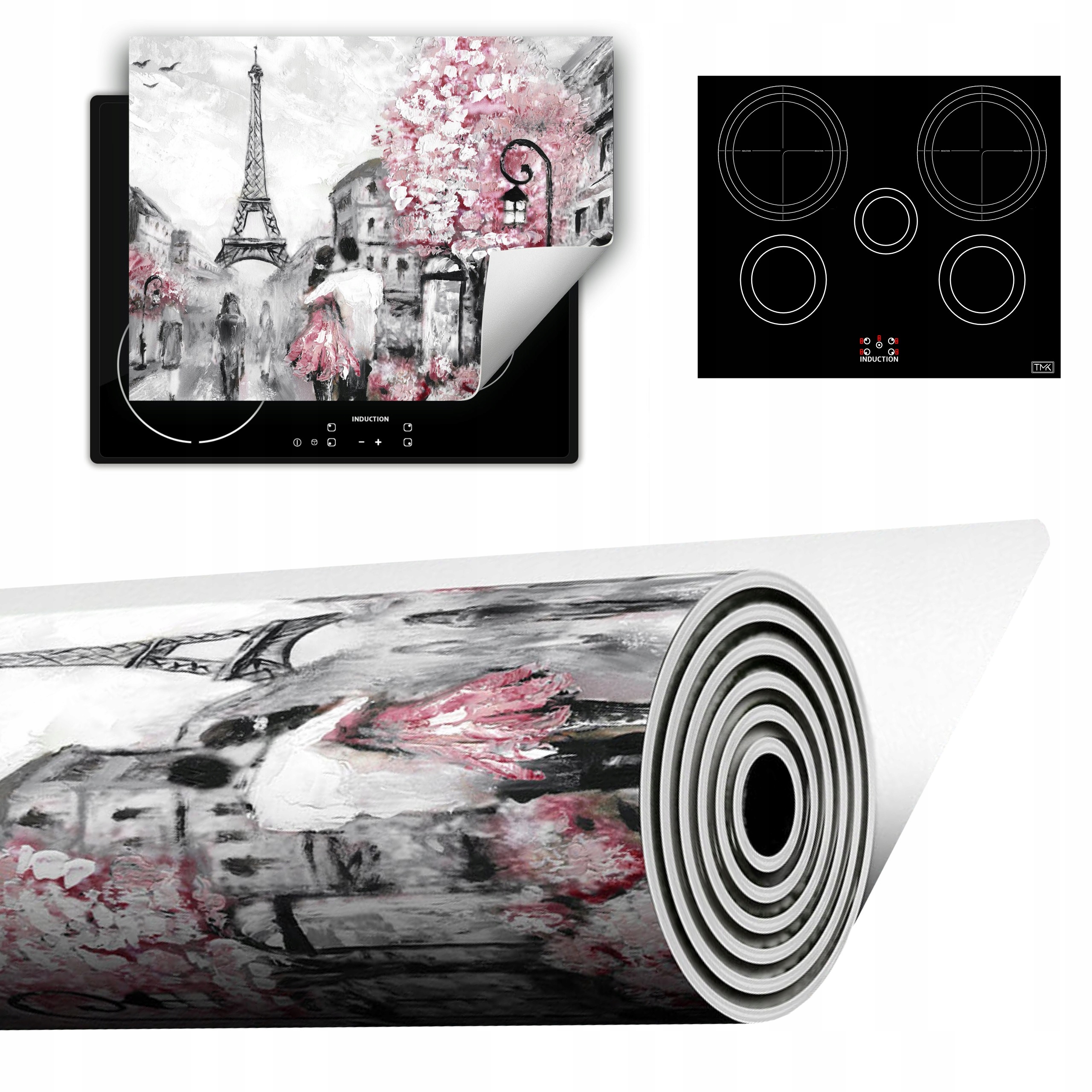 Vinylová Podložka Do Kuchyně Více Místa 70x52 šedá Paříž