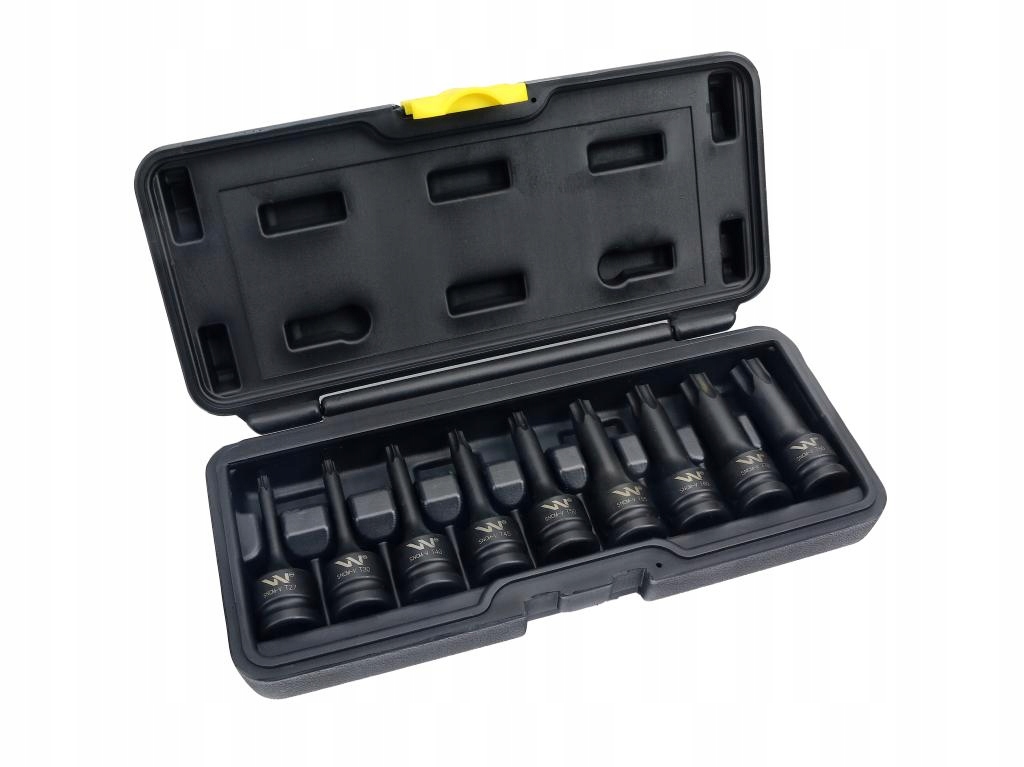 Sada rázových nástavců 1/2 typu Star Torx 9 ks z CrMo oceli, Waryński