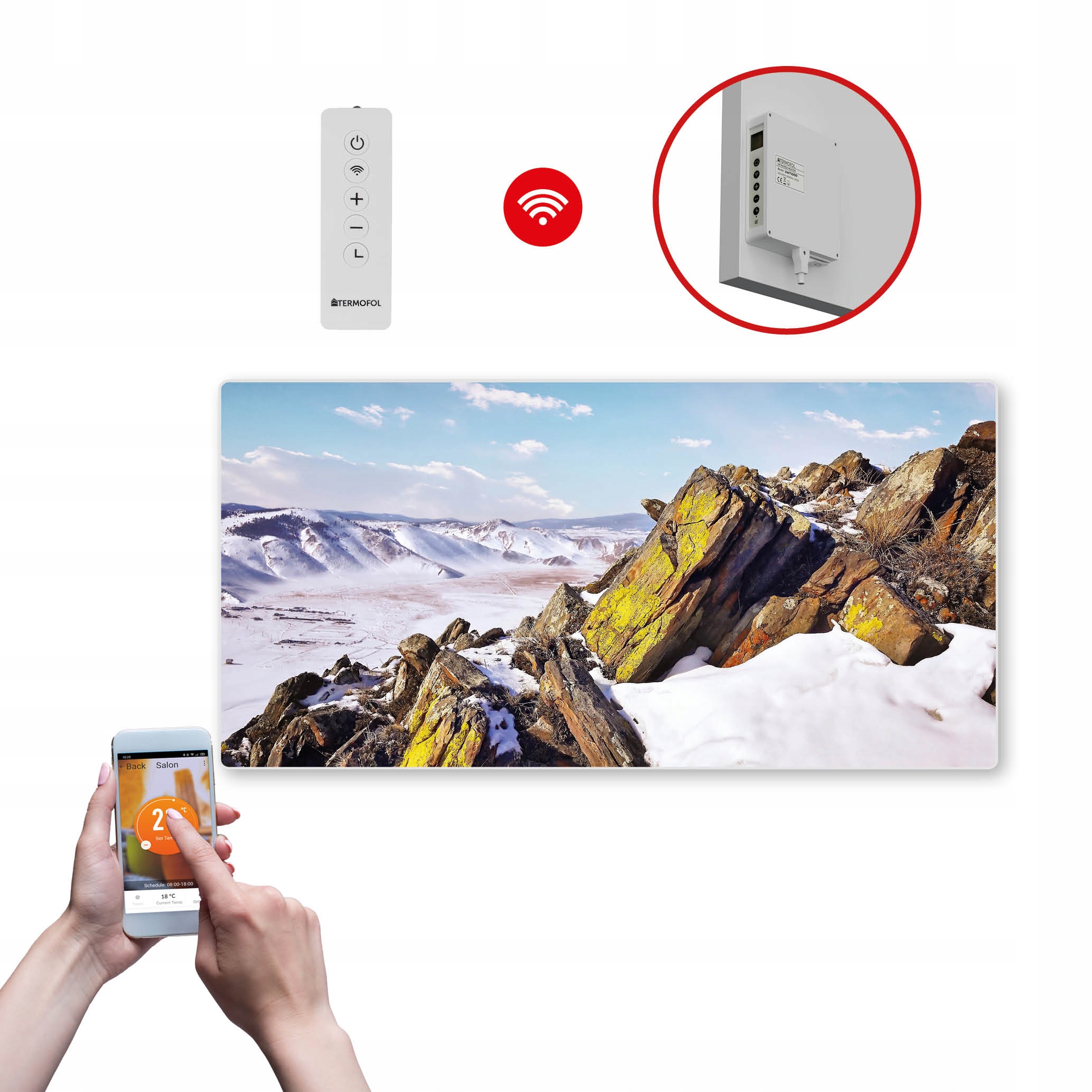 Dekoračný infračervený Ohrievací Panel s výkonom 700 W a Wifi