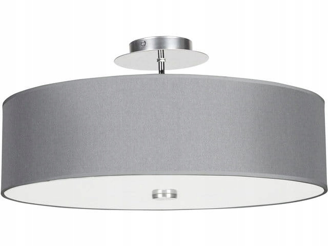 Nowodvorski Lampa sufitowa szara Viviane Grey do salonu 3xE27 klosz tkanina