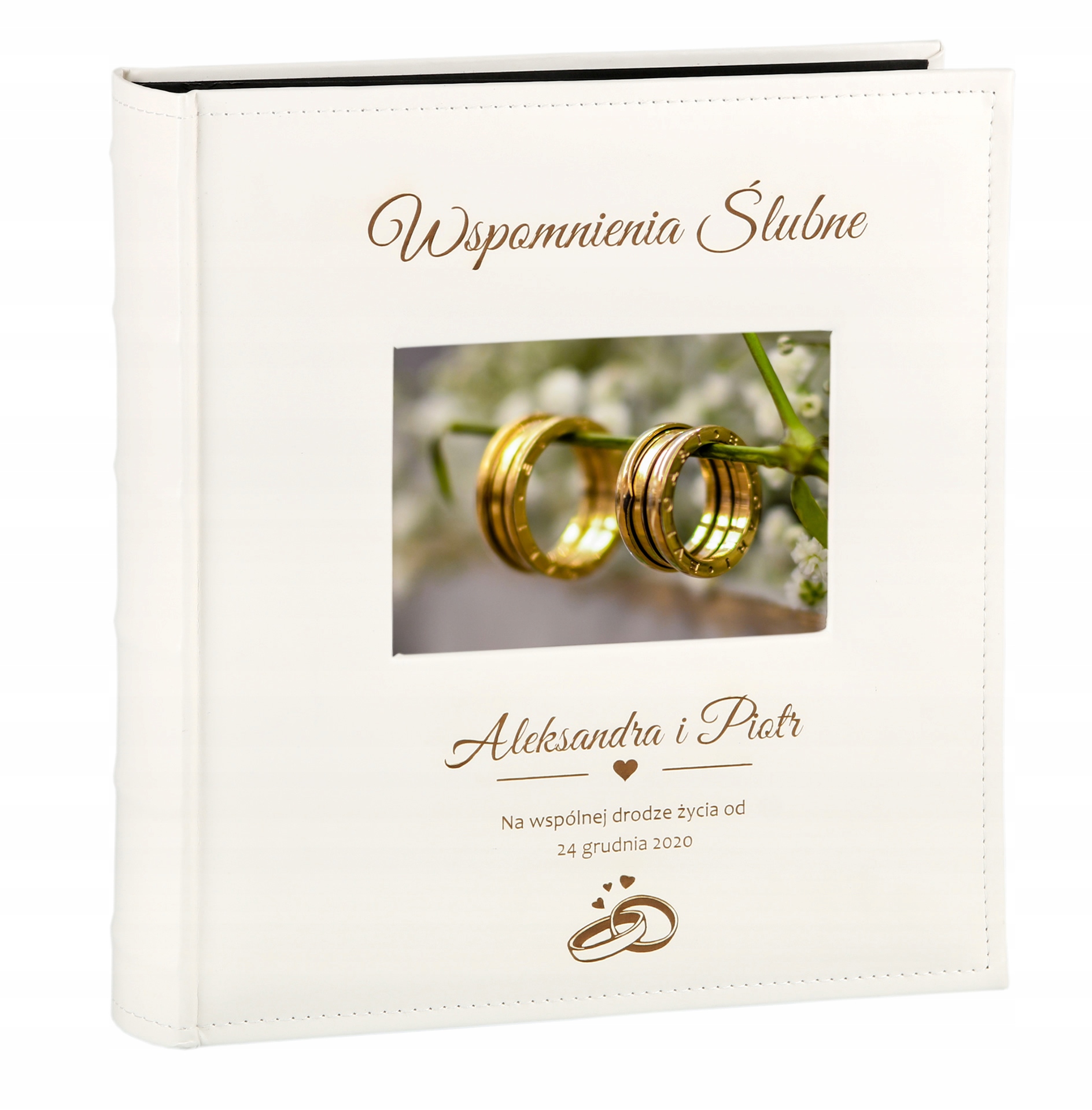 Vlepovací fotoalbum na svatební 50 černých karet Svatba Dárek s gravírováním