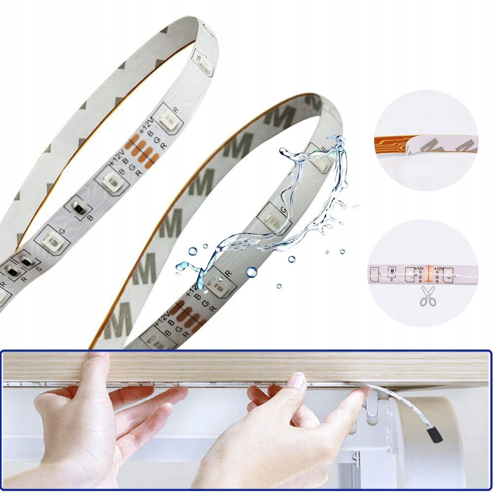 Taśma LED RGB IP65 5m + Pilot+ Zasilacz 24W ZESTAW Długość 5 m