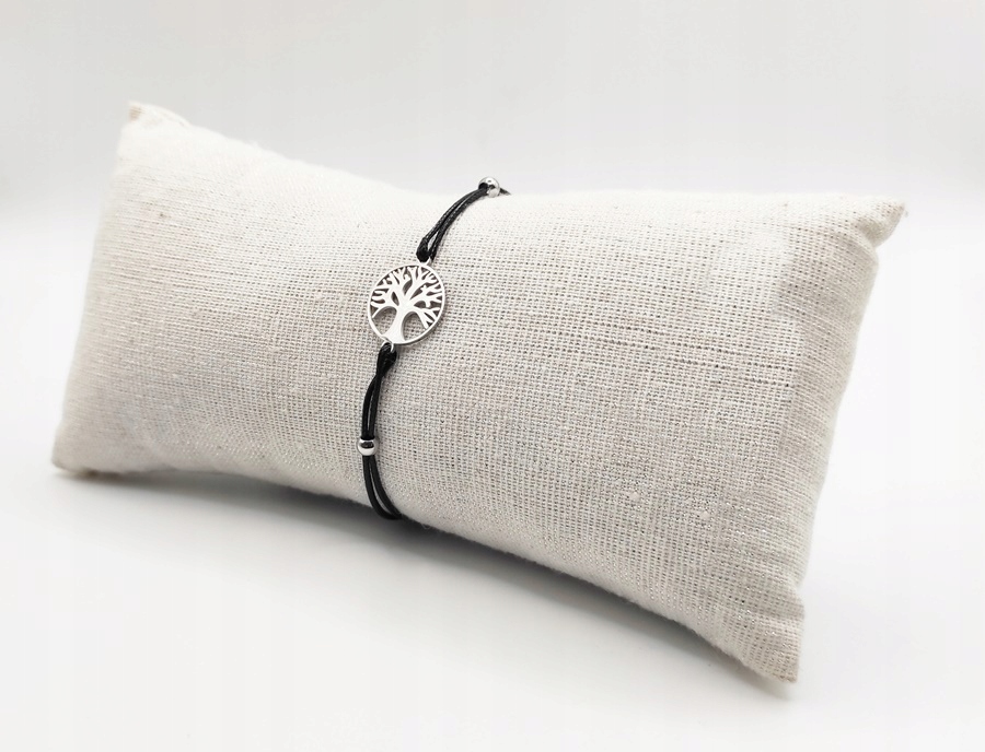 

Czarna Srebrna Bransoletka Celebrytka Drzewko