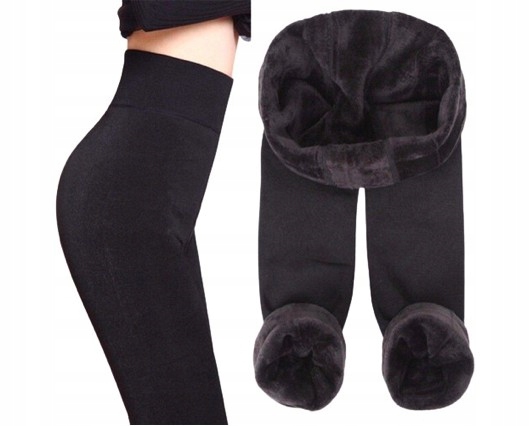 DAMSKIE OCIEPLANE LEGGINSY GETRY CZARNE M