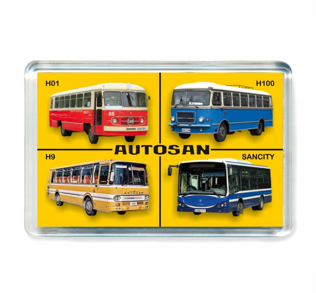 

Magnes na Lodówkę AutobusyPRL Autosan Sanok MIX