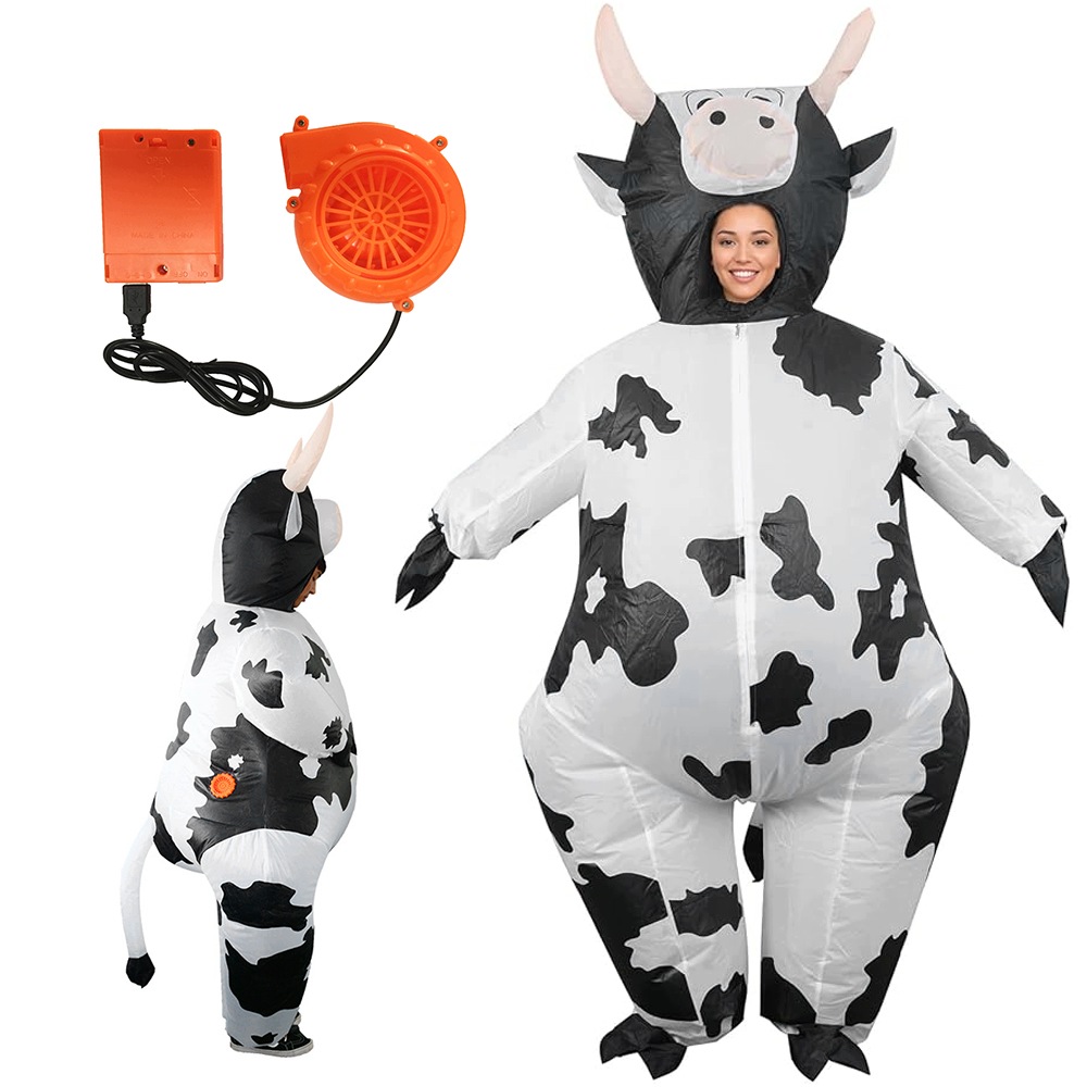 Nafukovací kostým krávy s ventilátorem na Halloween a Vánoce