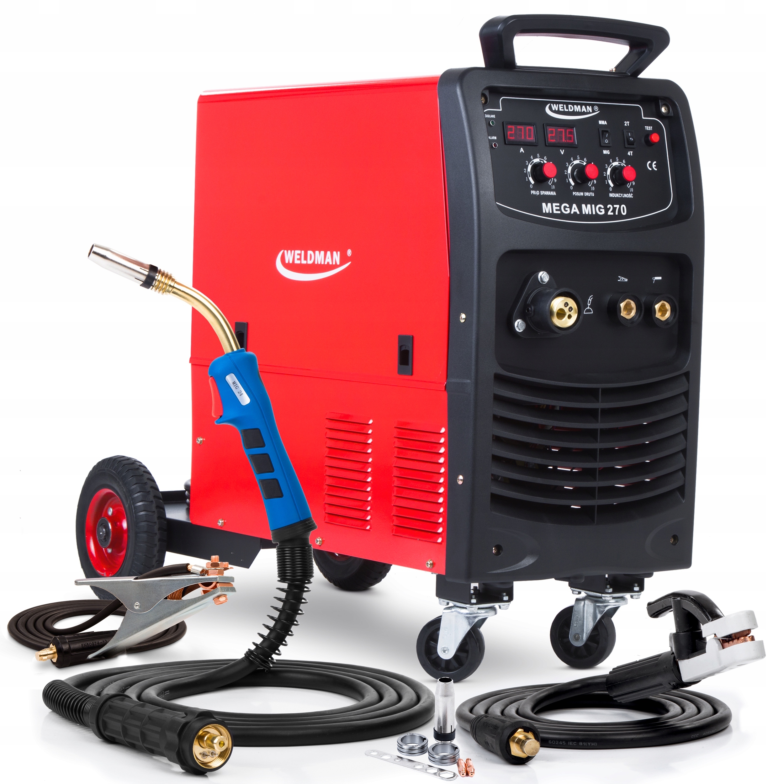 Poloautomatický Svařovací Stroj Weldman Mig 270 Mag Mma Flux 400V 270A 4X4 Igbt
