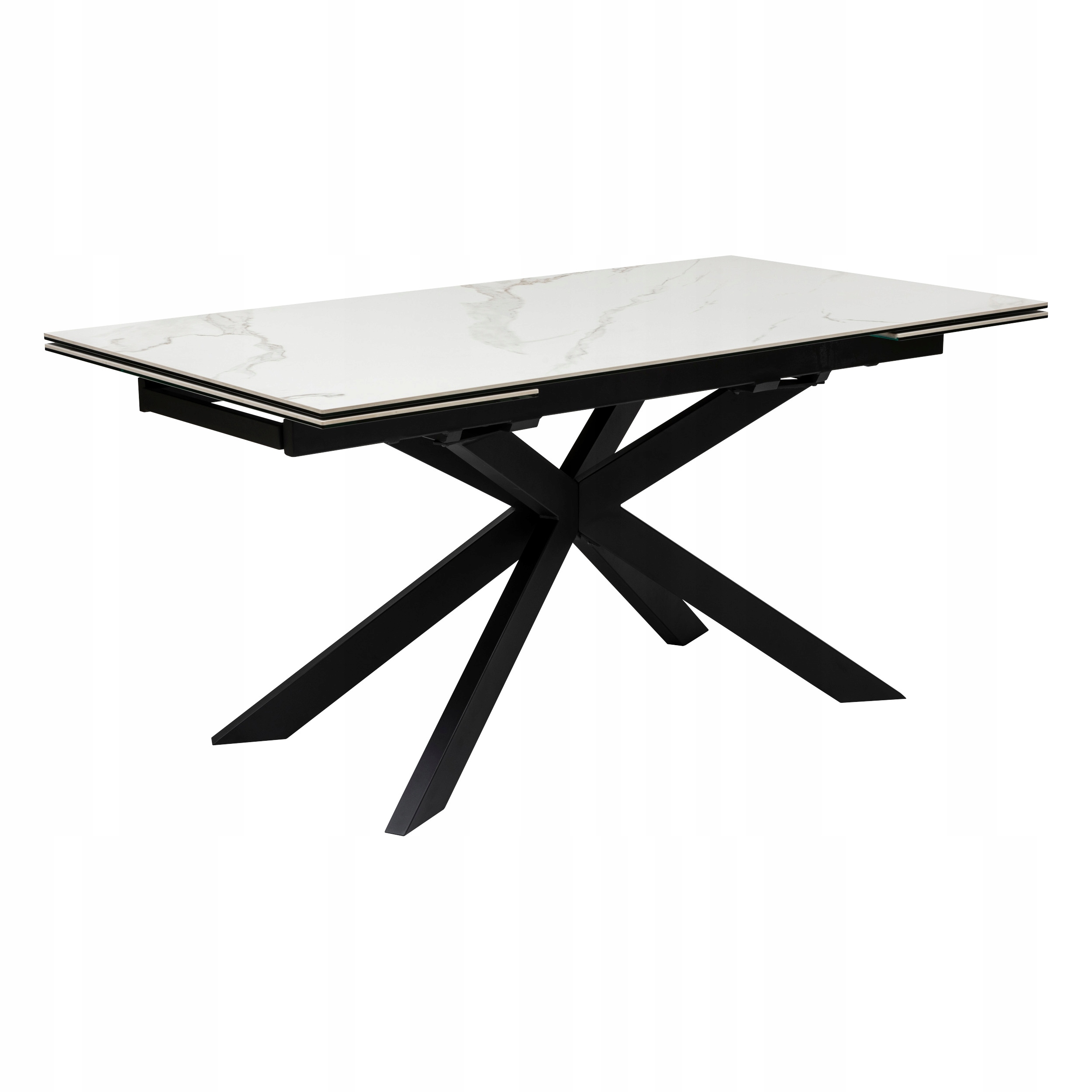 Rozkládací Stůl 160 240 CM Do Jídelny Obývacího Pokoje Skandinávský Černý Bílý