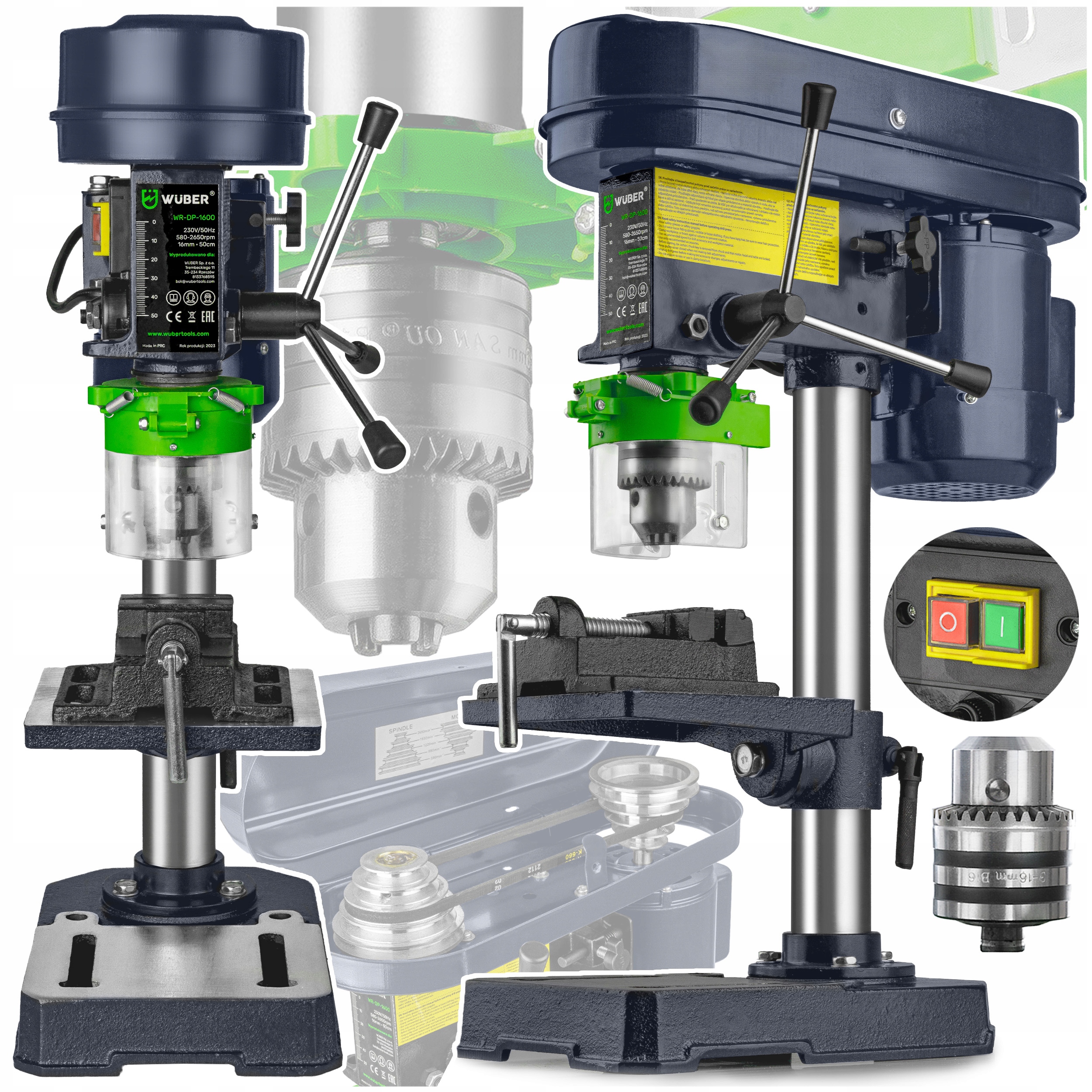 Vertikální Stolová Vrtačka 1600W Strojní Svěrák Na Dřevo, Zámečnický