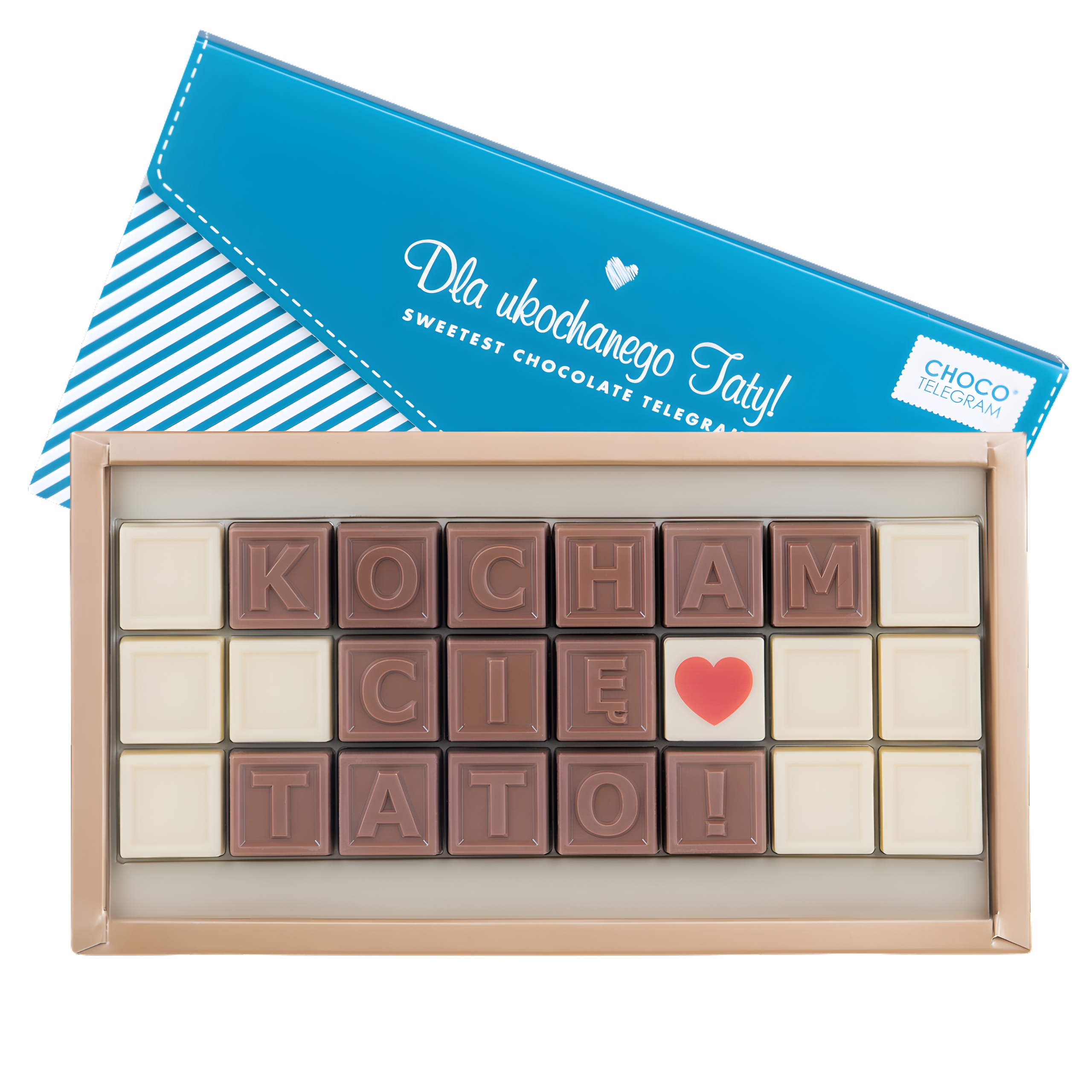 Czekolada telegram na Dzień Ojca dla taty Kocham Cię tato!