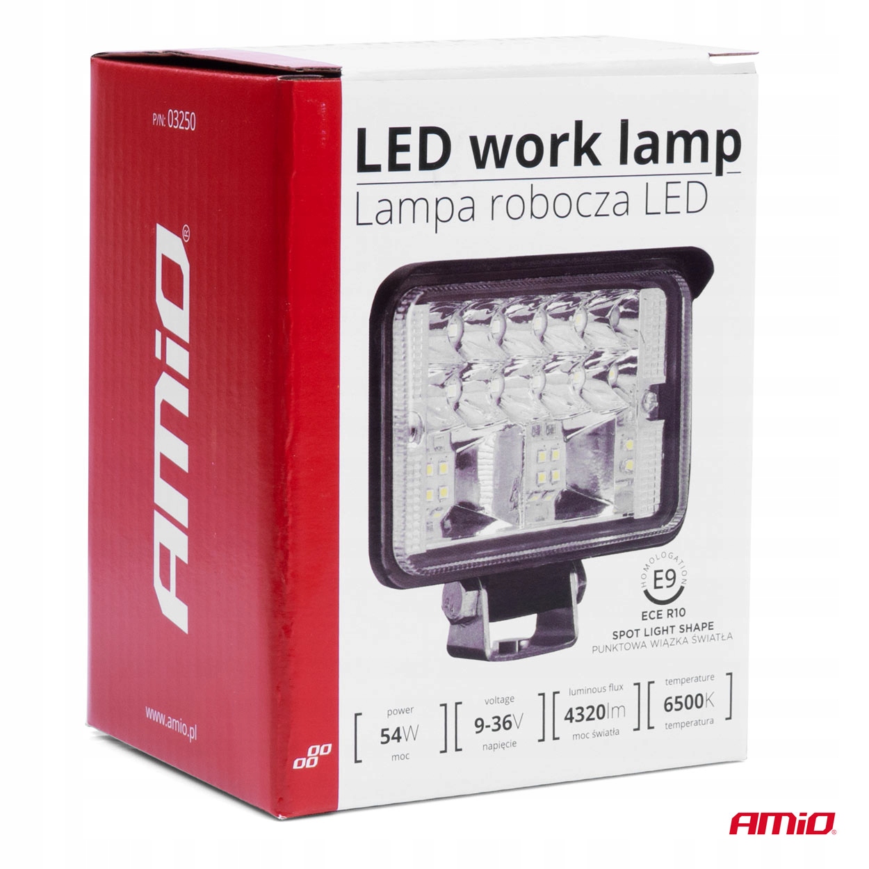 LAMPA ROBOCZA HALOGEN LED 12-24V SERWISOWA SZPERACZ WARSZTATOWA 54W Producent części Amio