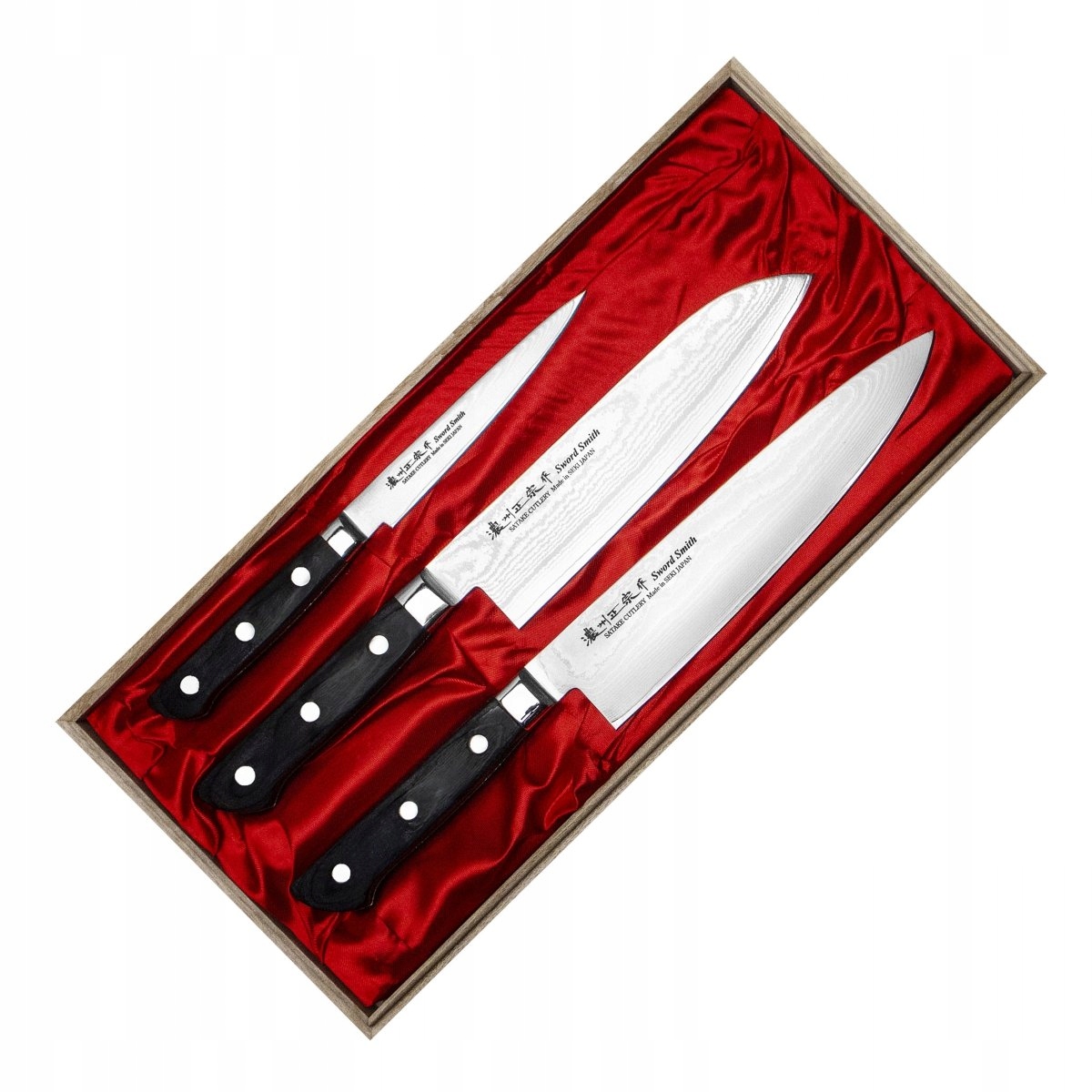 Satake Cutlery Mfg Daichi Sada 3 nožov v drevenej krabičke