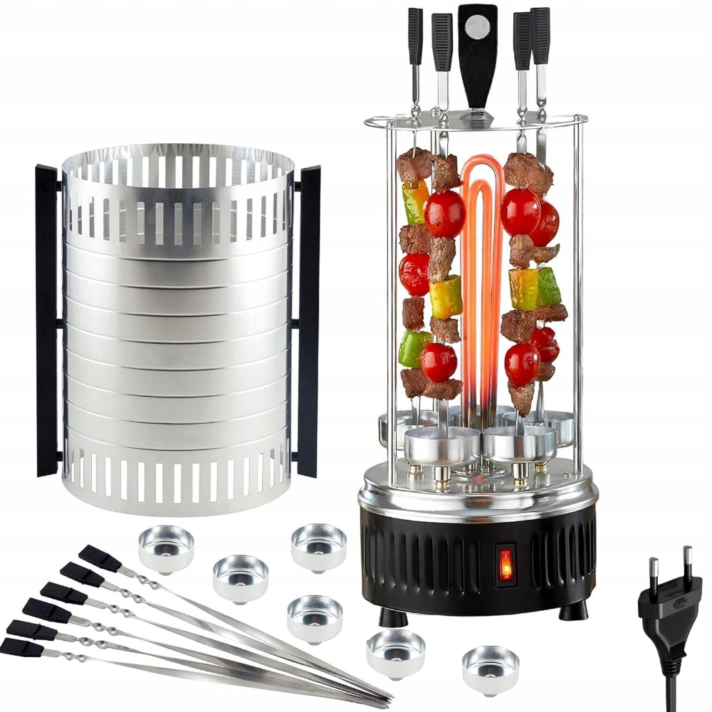 Opiékač Na Kebab Roller Grill na Kuře 1400W 6x Špízy SW-04
