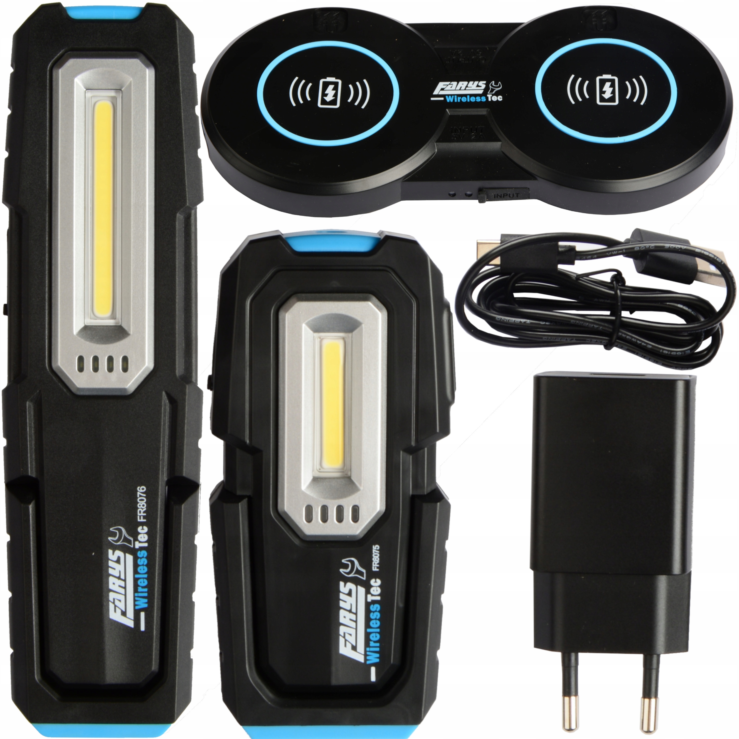 Светодиодный фонарик для мастерской + индукционное зарядное устройство 3в1