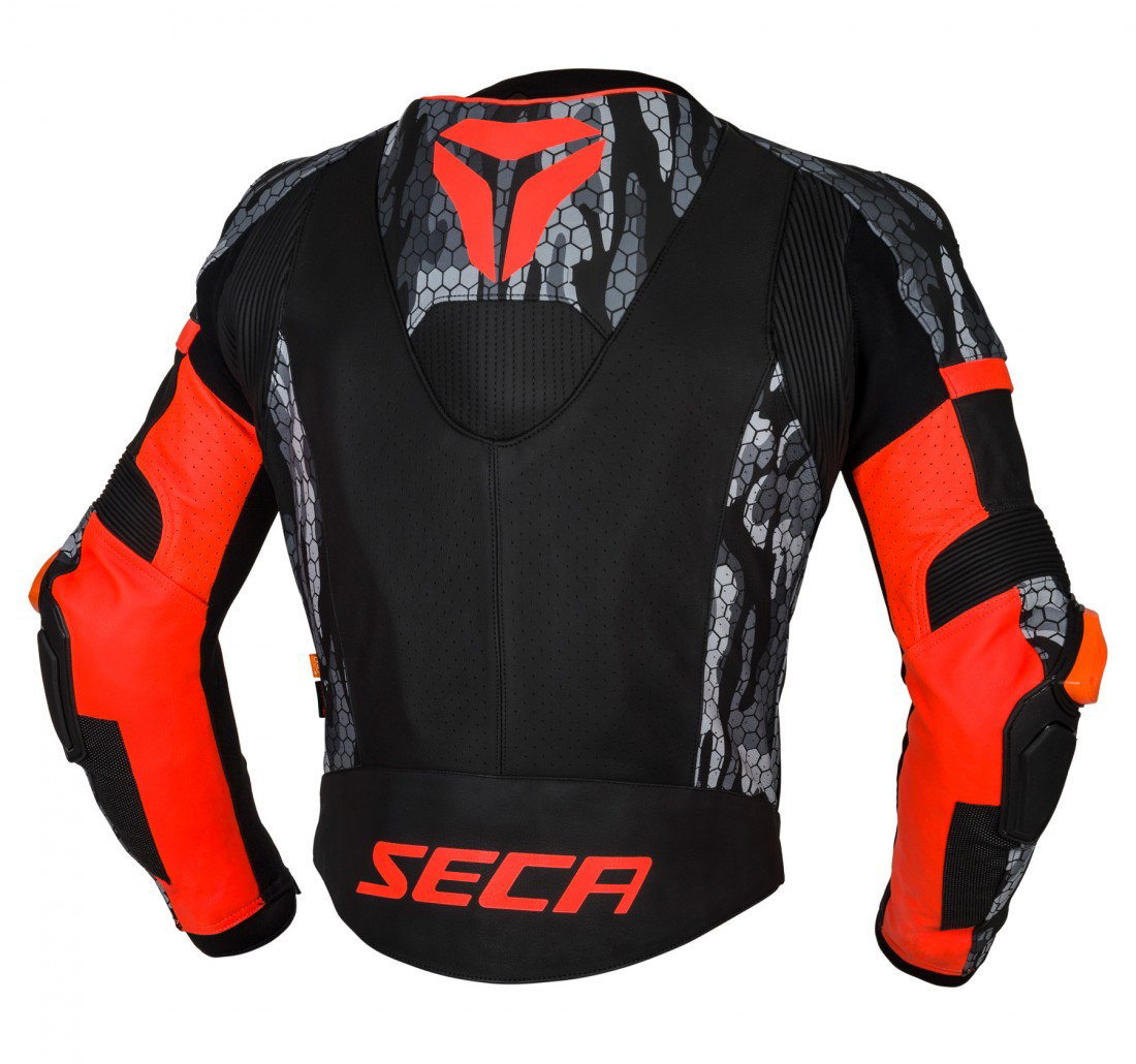 SECA KURTKA SKÓRZANA MĘSKA SRS II FLUO RED/CAMO 54 Rozmiar 54