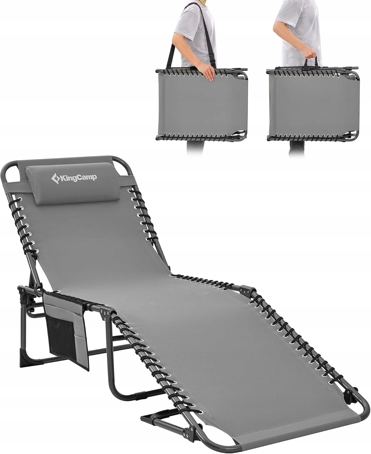 KingCamp ležadlo skladacie záhradné plážové kempingové 5-stupňová regulácia