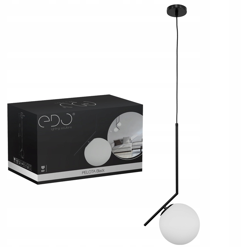 

Lampa Sufitowa Wisząca Glamour Kula Black E27