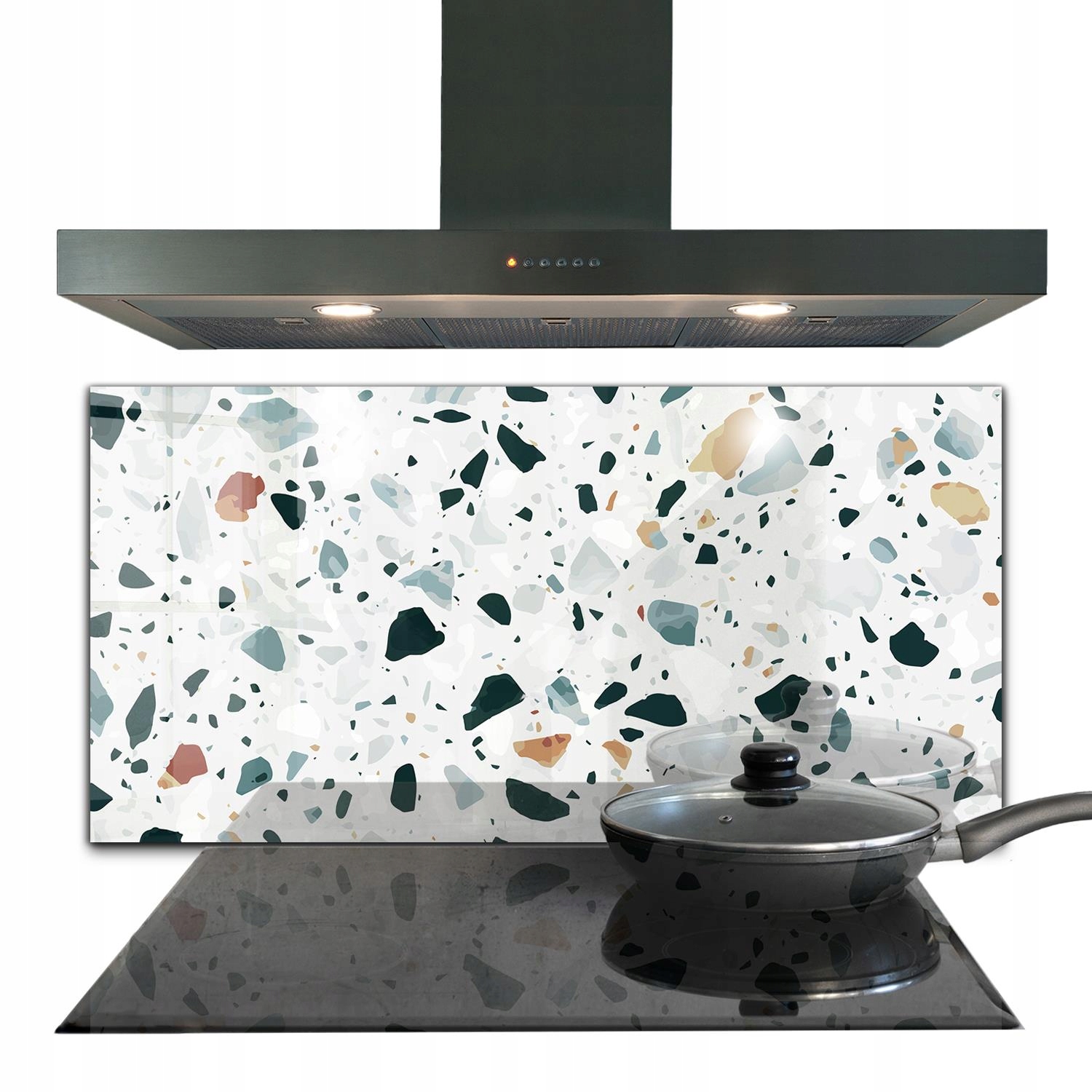 Lacobel Šedý křemen Textura Terrazzo 100 x 50 cm