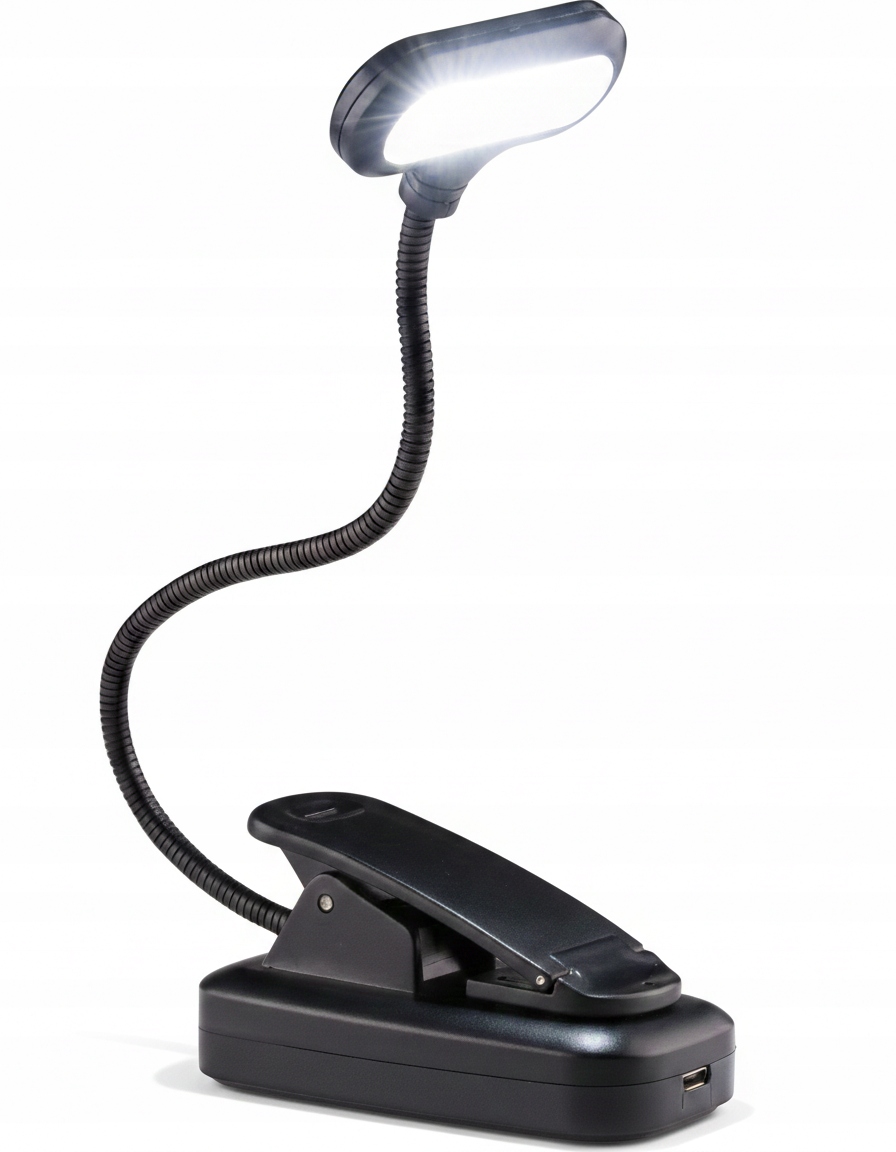 JASNA LAMPKA LED BIURKOWA KLIPS DO CZYTANIA AKUMULATOR + KABEL USB