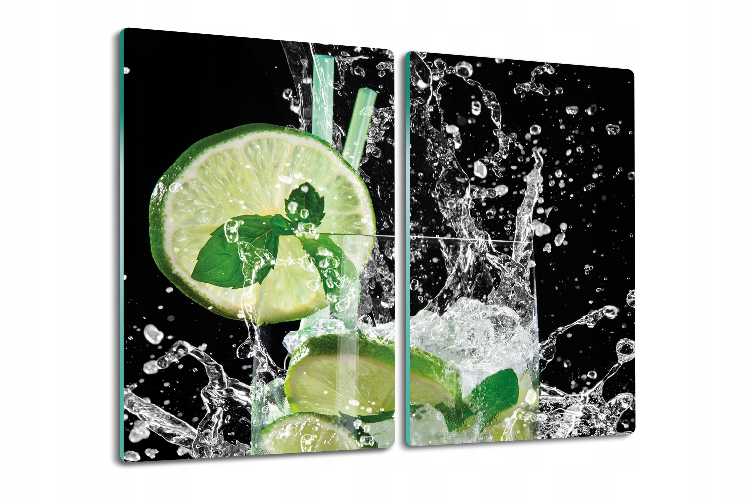 Deska na krájení Tvrzené Sklo do kuchyně 2x30x52 Limetka mojito drink