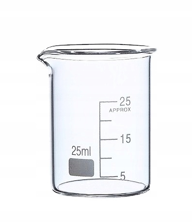 

Zlewka Niska 25ml Szklana Boro 3.3 Podziałka