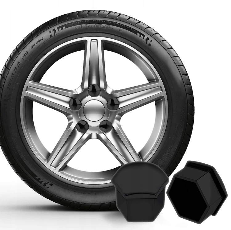 NASADKI NAKŁADKI KAPSLE NA ŚRUBY FELG 17 mm CZARNE Producent WM Motor