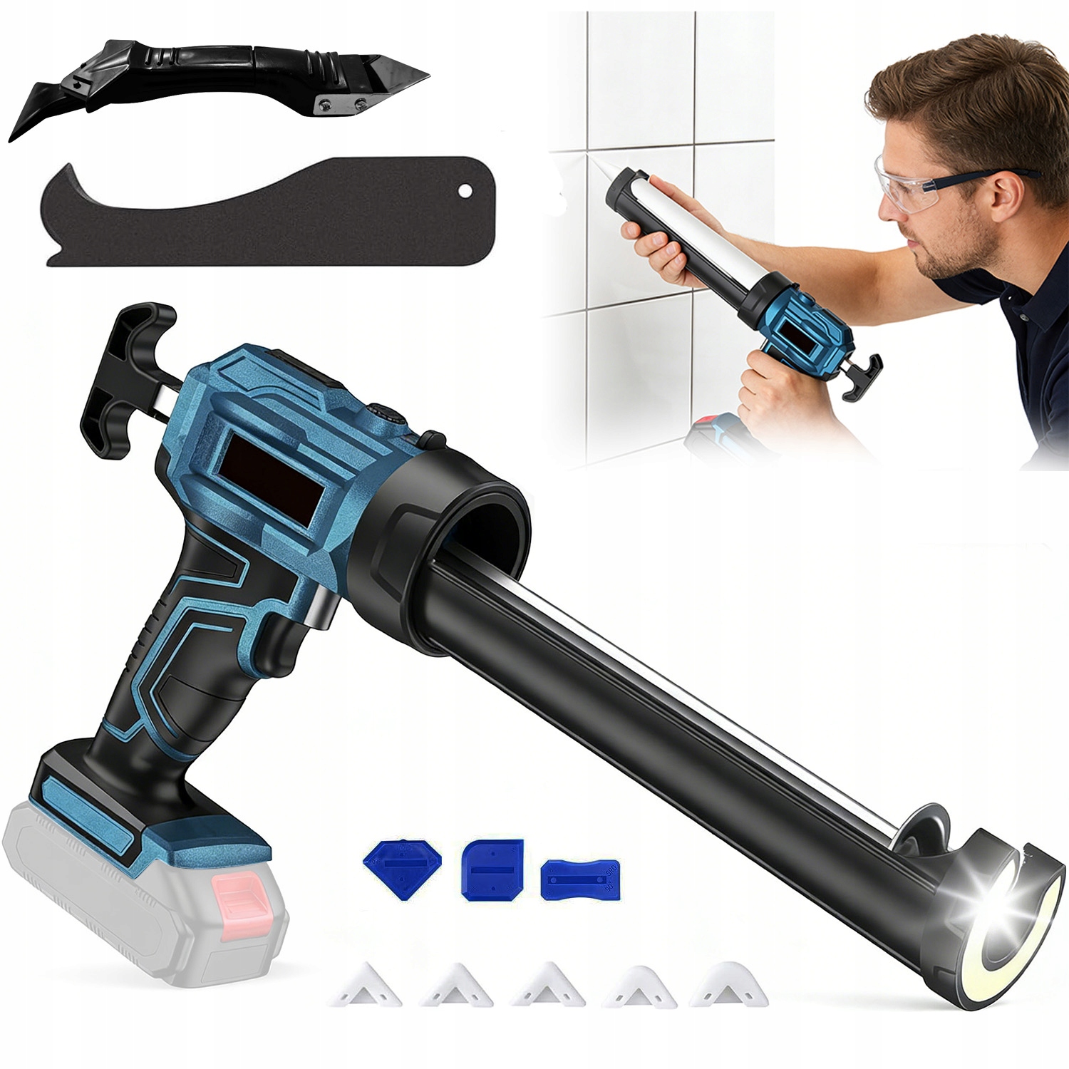 Pistole Vytlačovací 18V Na Hmotu Silikonového Lepidla, Automatická – 4-STUPŇOVÁ