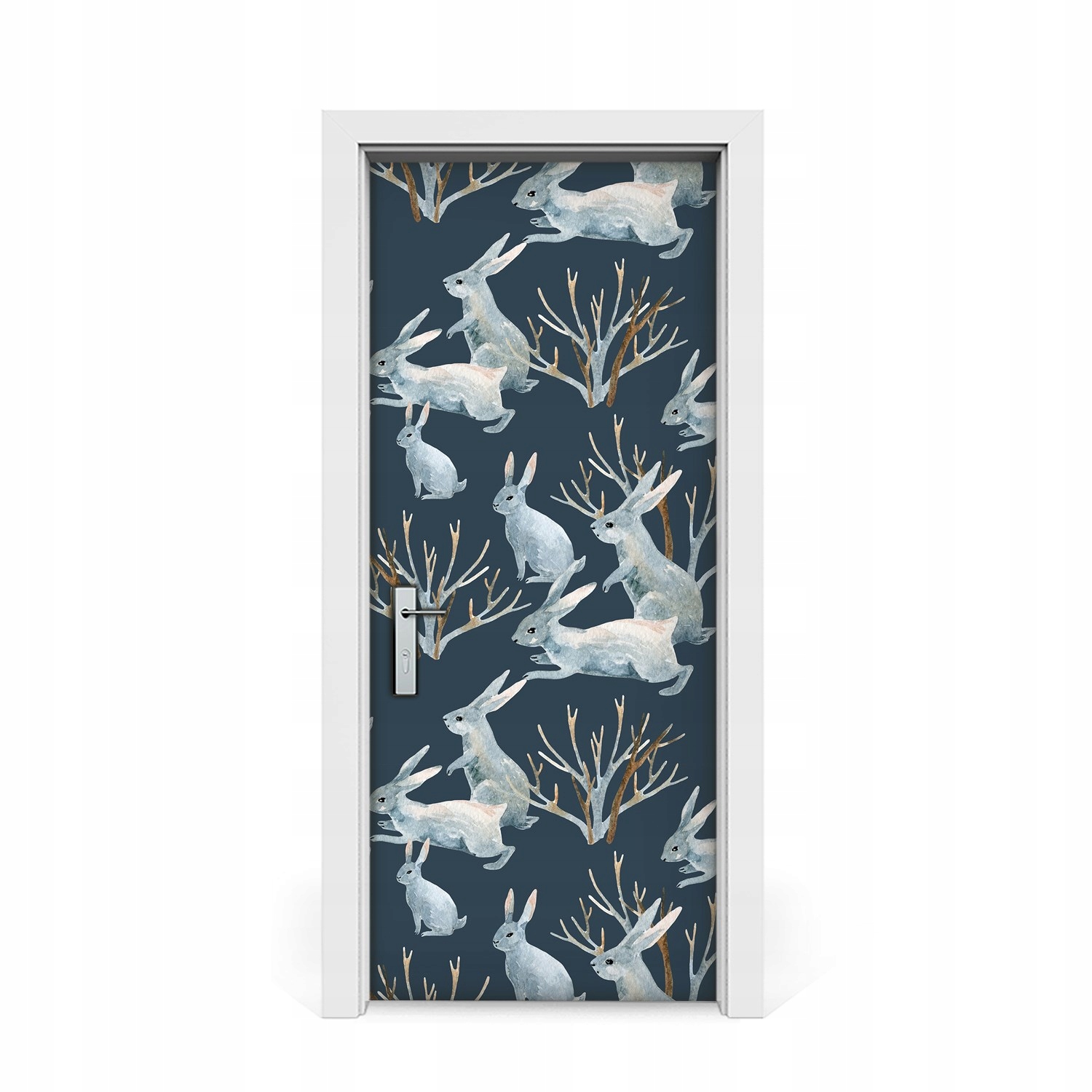 

Naklejka na drzwi okleina Białe Króliki 85x205