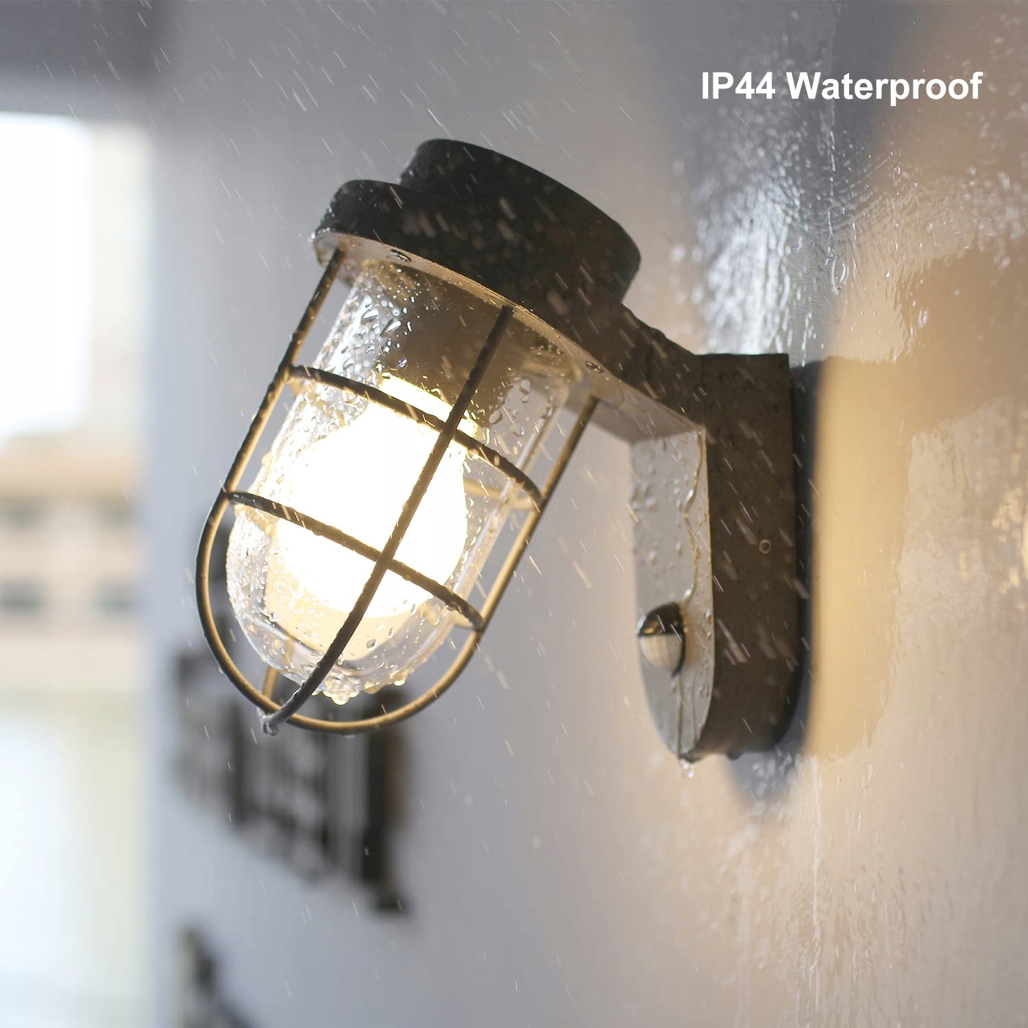 Lampa Ścienna Zewnętrzna Z Czujnikiem Ruchu Wodoodporna IP44 DAWALIGHT — miniatura 4