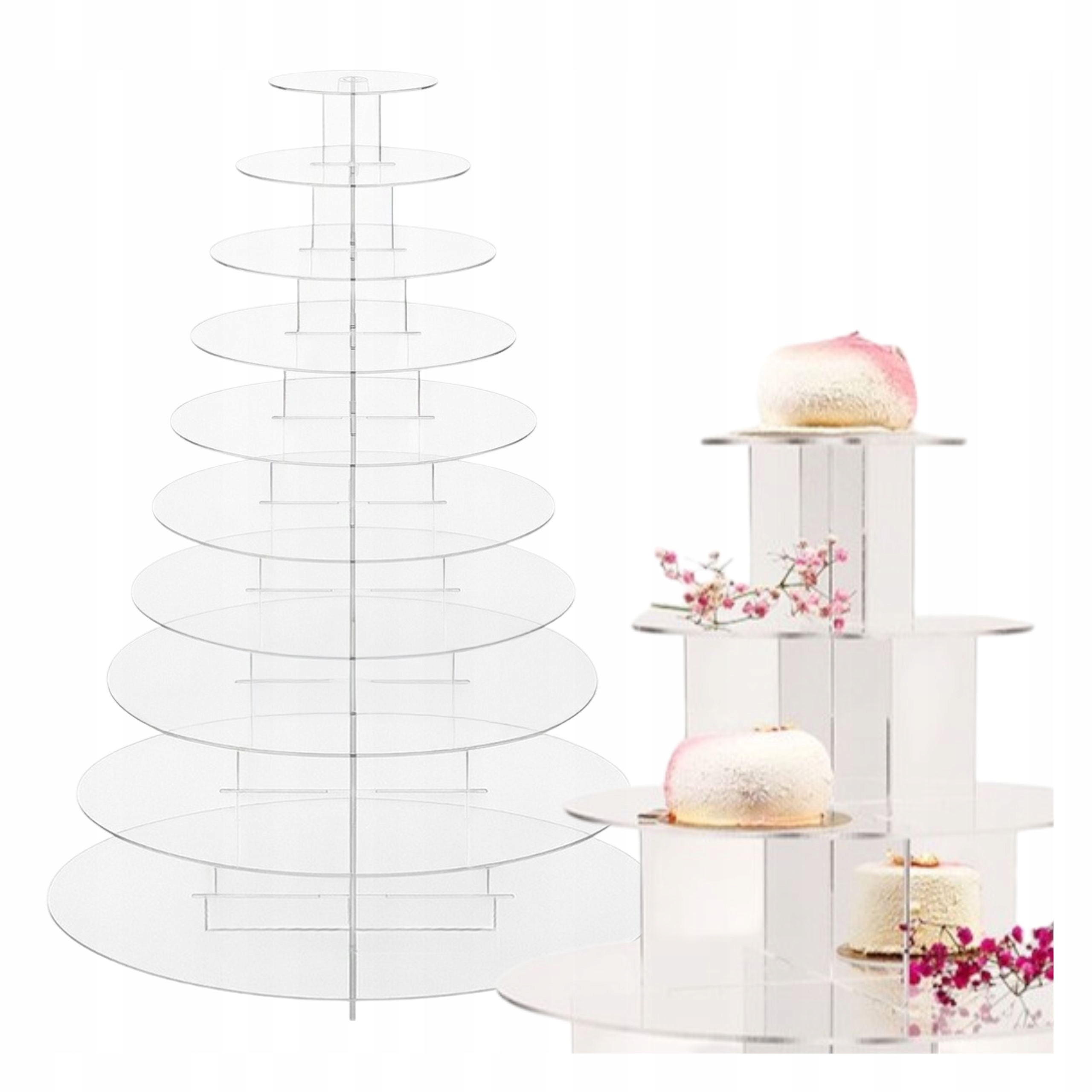 Stojak na Słodki Stół 10 pięter ekspozytor plexi komunia chrzest ślub