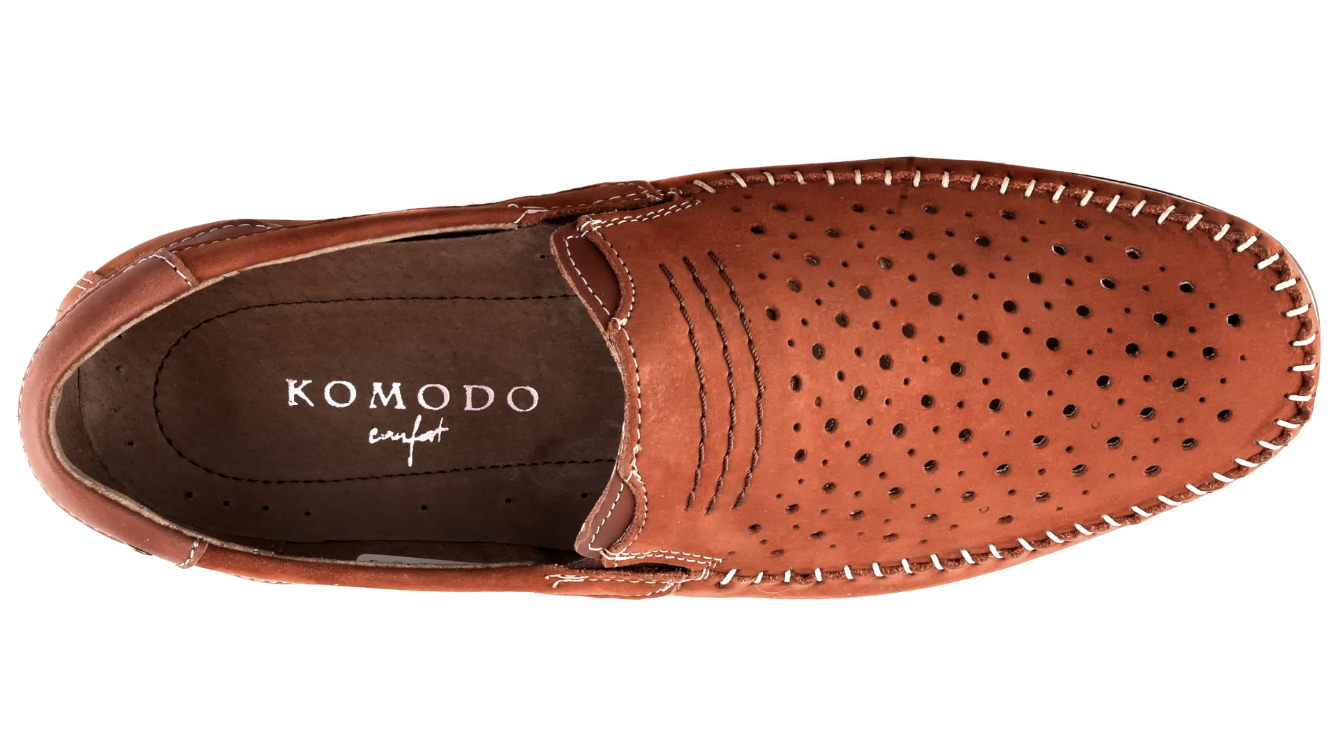 Mokasyny męskie LETNIE Komodo skórzane POLSKIE camel rozmiar 41 Kod producenta 876L R 41