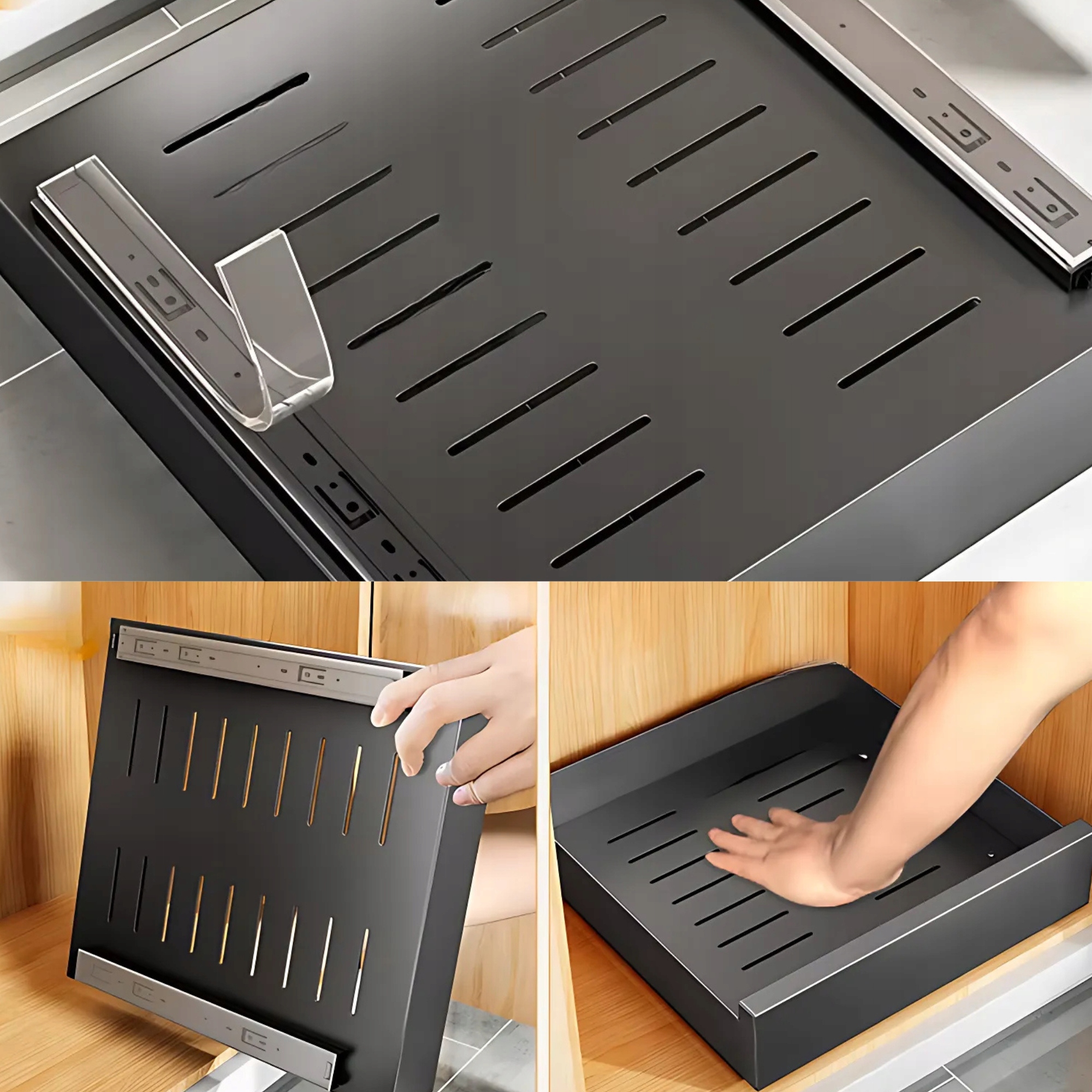 PÓŁKA ORGANIZER KUCHENNY CARGO WYSUWANY METAL SZUFLADA DO SZAFKI 35 CM Głębokość mebla 43 cm