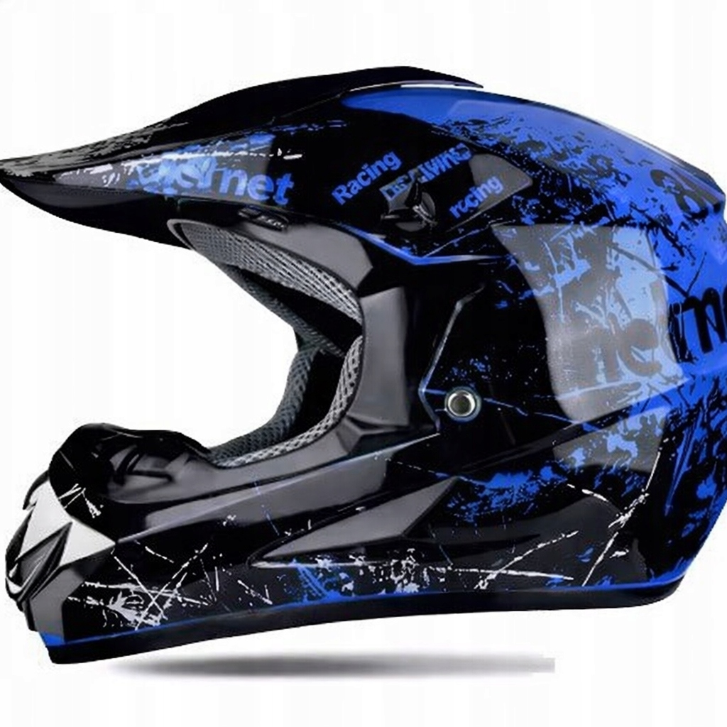 Kask Motocyklowy Crossowy Enduro Na Crossa Quada Motor Niebieski Rozmiary
