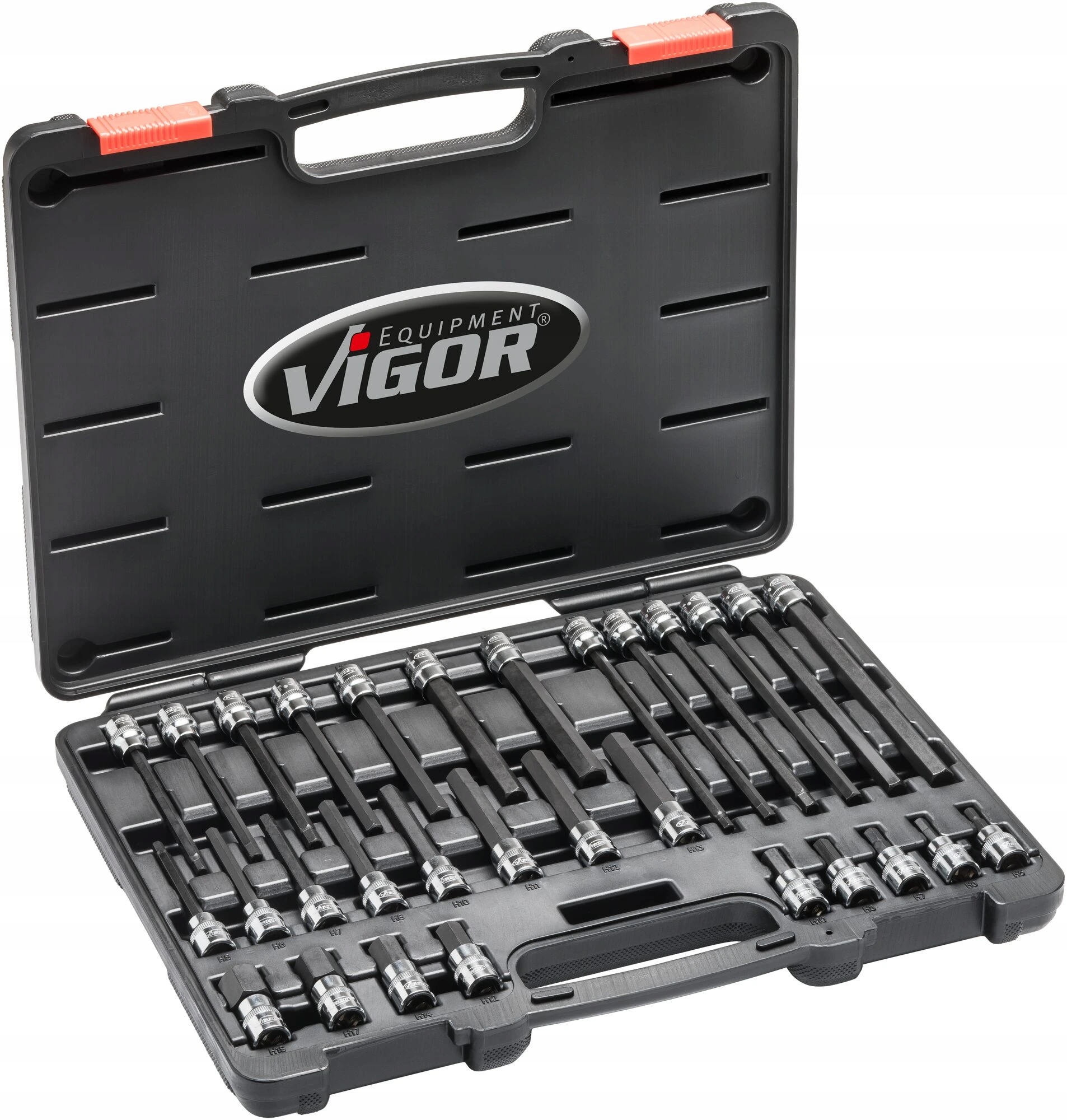 Vigor V6019, Sada nástrčných hlavíc 3/8" štvorhran vnútorný šesťhran