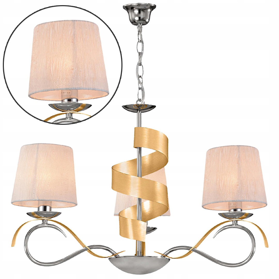 Stylové stropní svítidlo 3X40W E14 Chrom gol