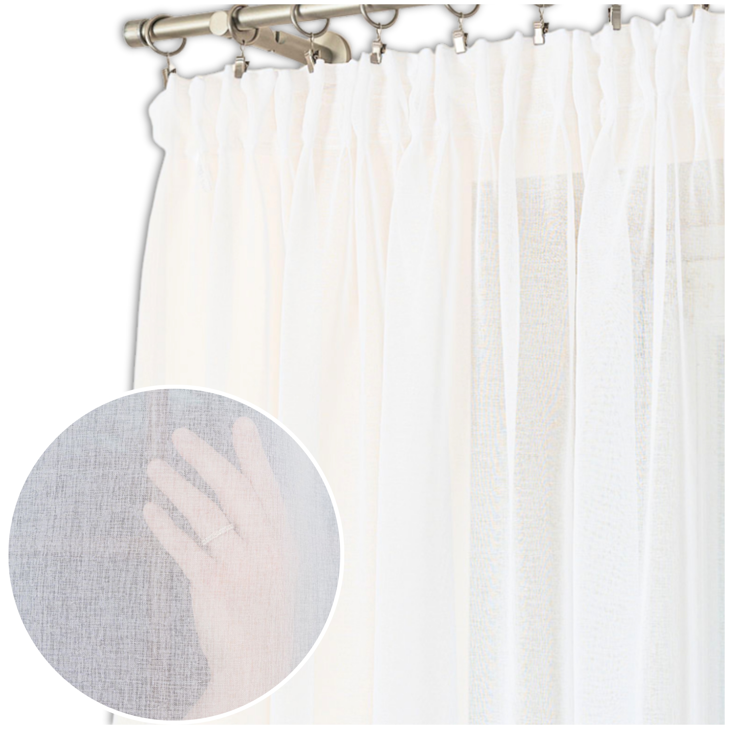 Firana Gotowa Na Taśmie Tunel Długa Etamina Biała 400X260 Firanka Z Taśmą