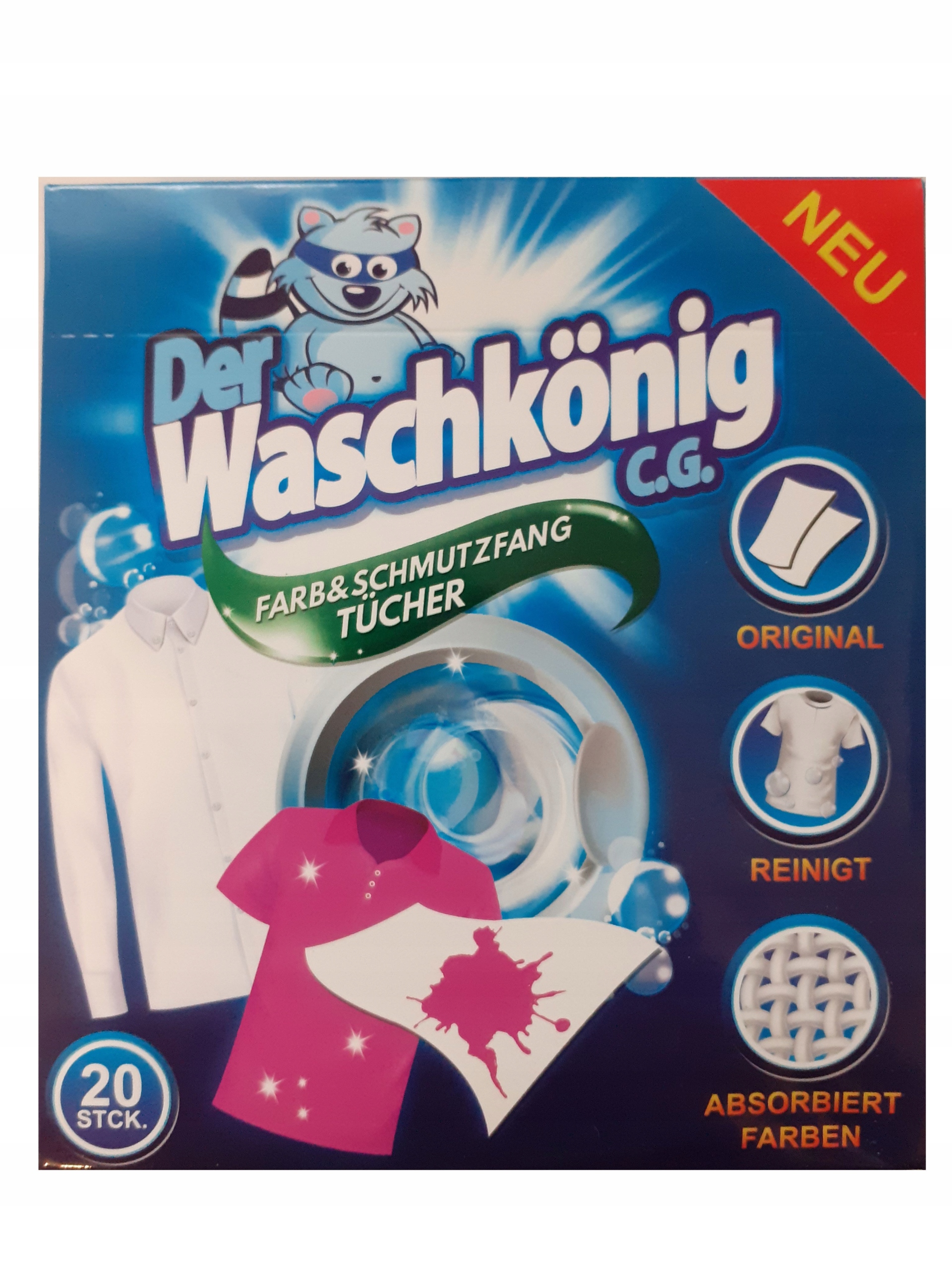 Levně Ubrousky na praní zachycující barvu Der Waschkonig, 20 ks