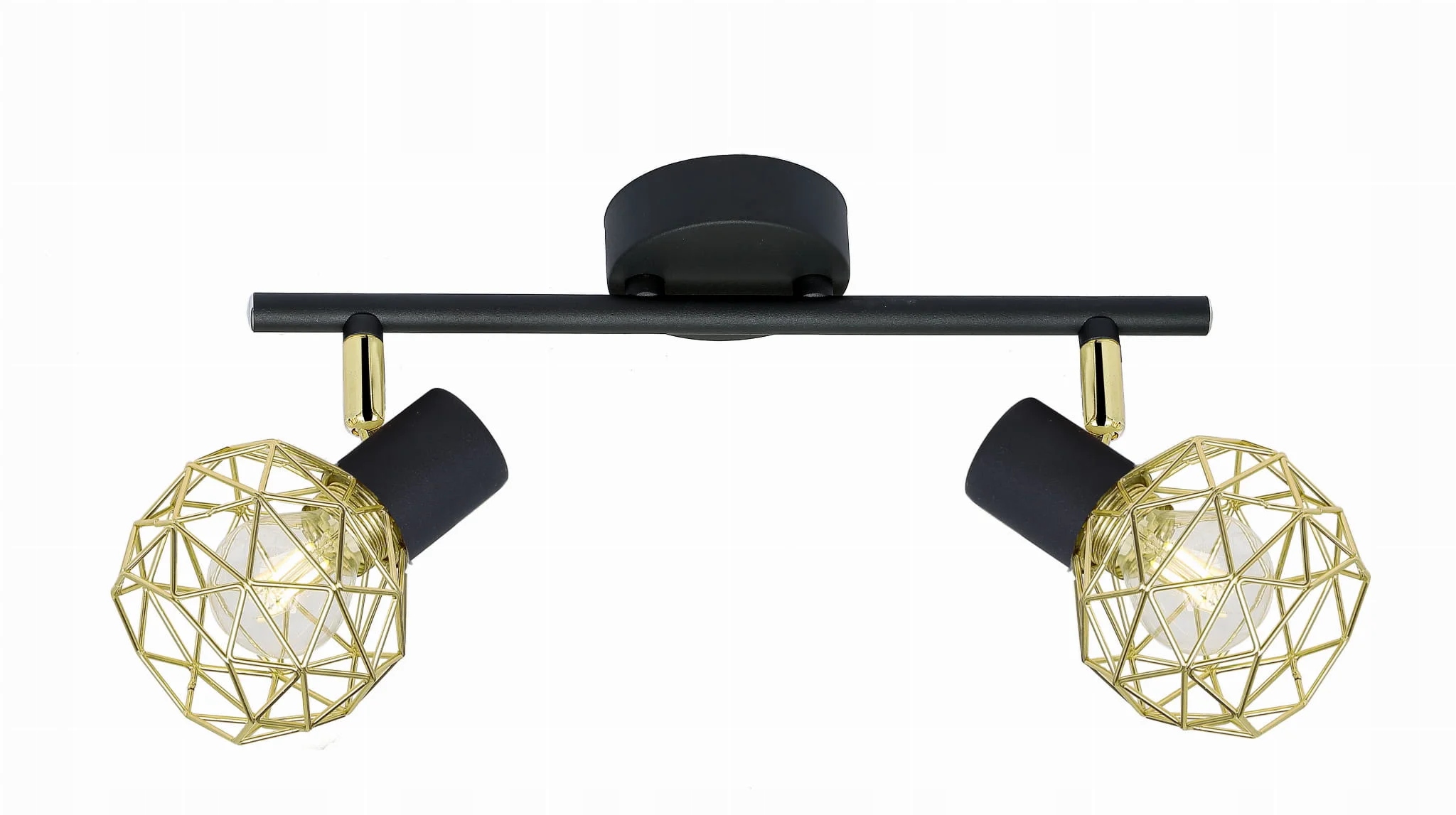 Stropní svítidlo černá zlatá dvojité reflektory nastavitelné 40 cm Candellux