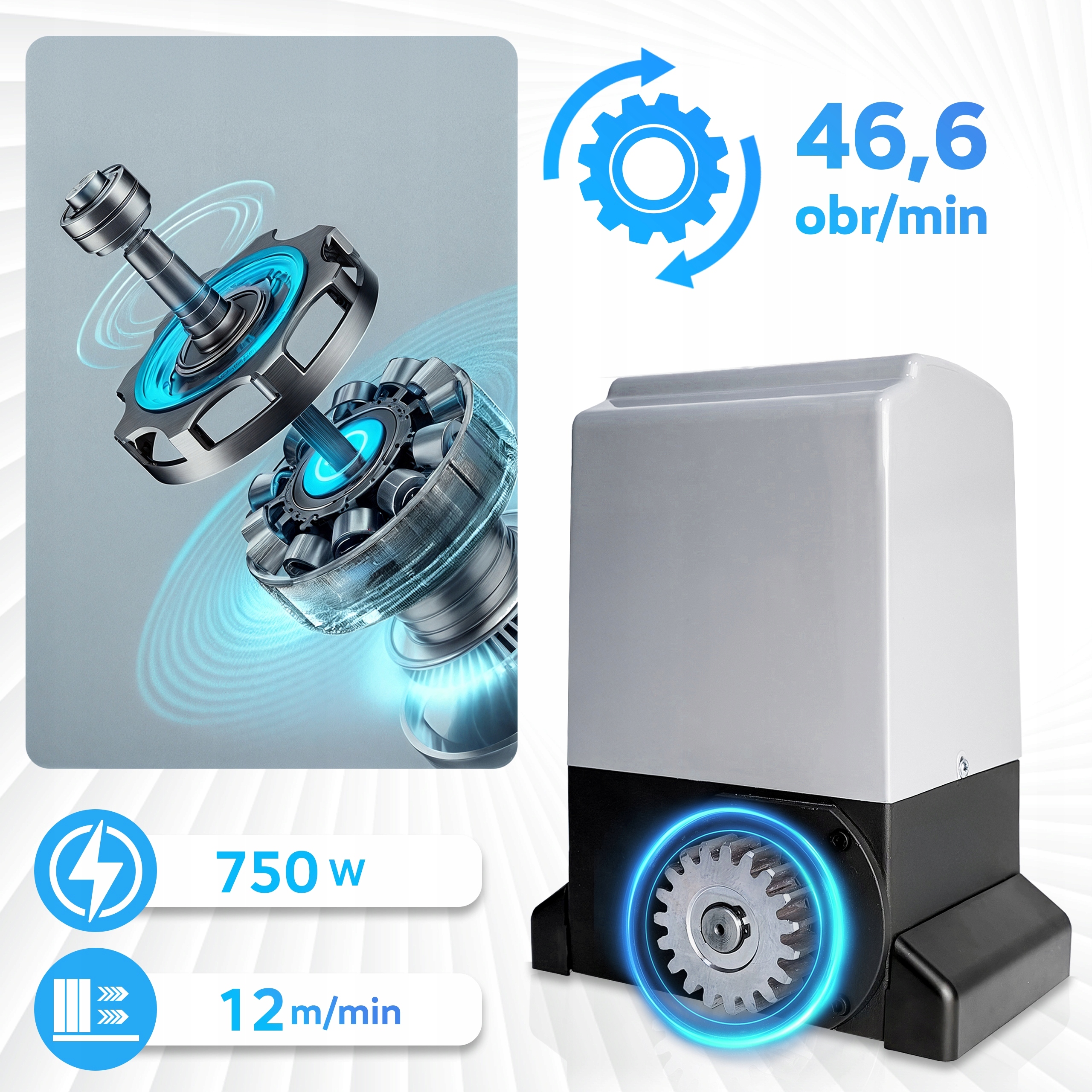 Napęd bramy PRZESUWNEJ ZESTAW 800kg + 4 piloty + lampa LED + WIFI Kod producenta V-S-800-WIFI