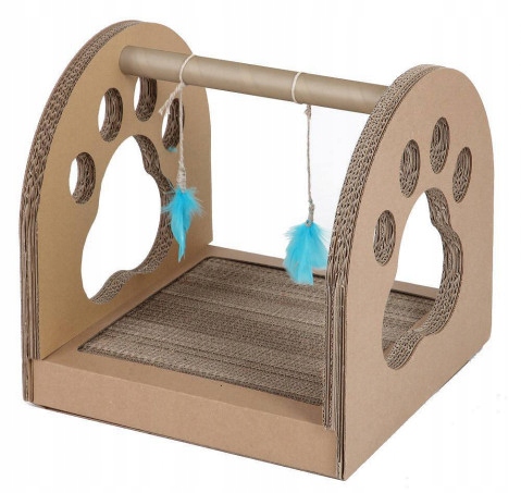 Levně Carton+ Pets Škrabadlo katonové s peříčky Fun Park