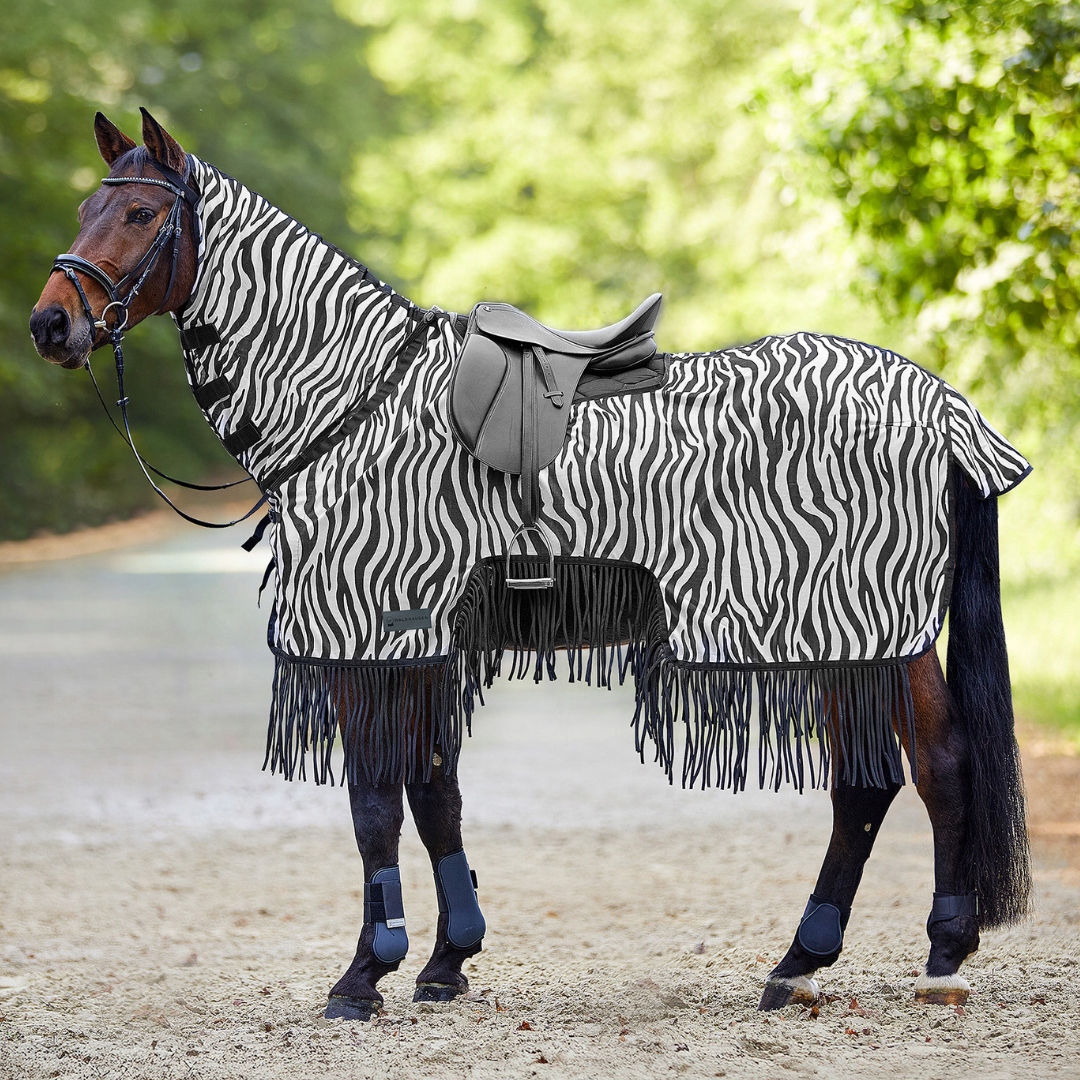 Deka tréninková Zebra s třásněmi Waldhausen 115 cm