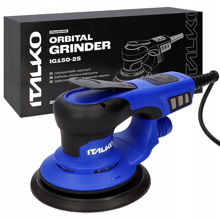 Italko Excentrická Oscilační Bruska IG150-25 150 MM 350 W Dlouhý Kabel