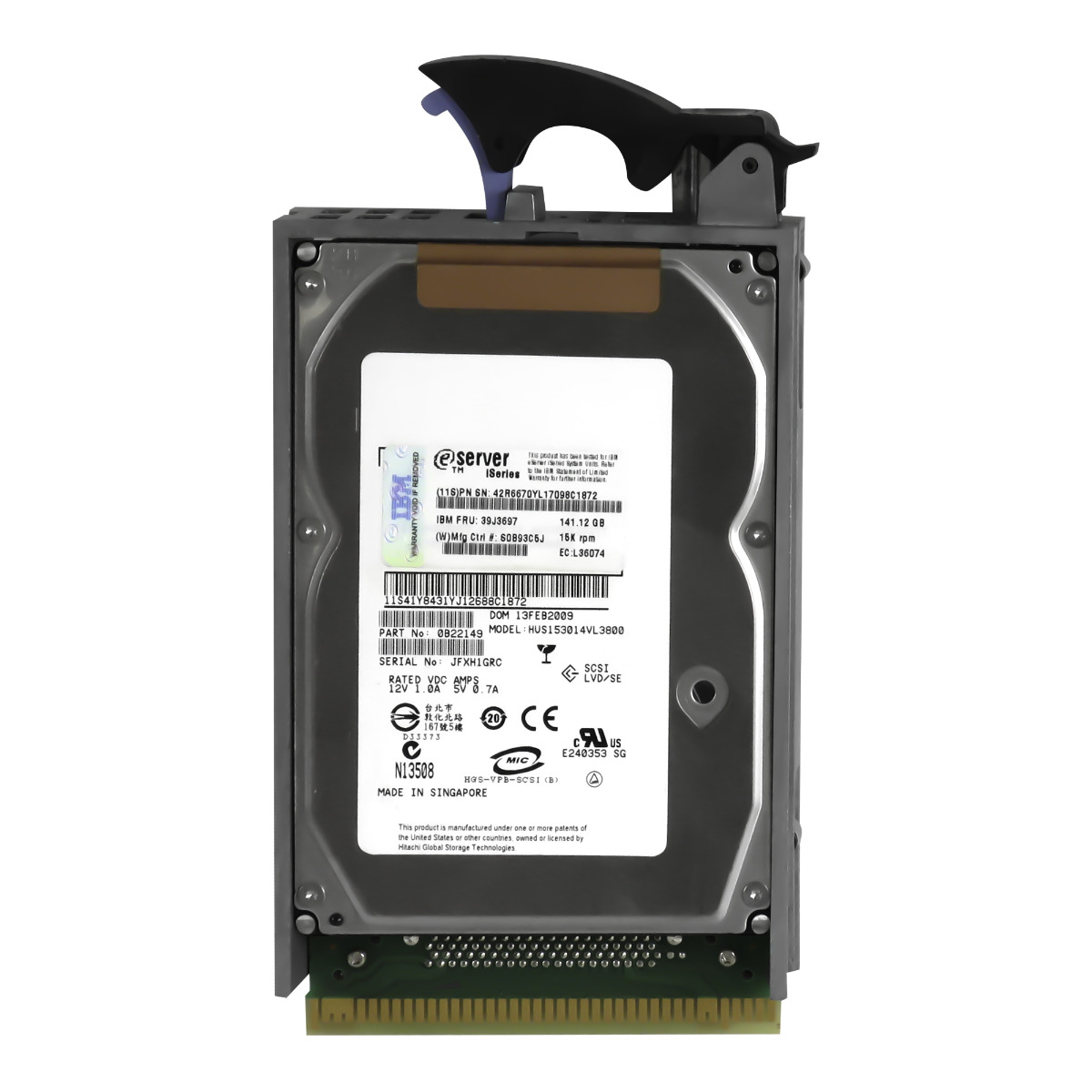 Ibm 141.12GB 39J3697 42R6670 15K 16MB Scsi U320 3.5'' HUS153014VL3800