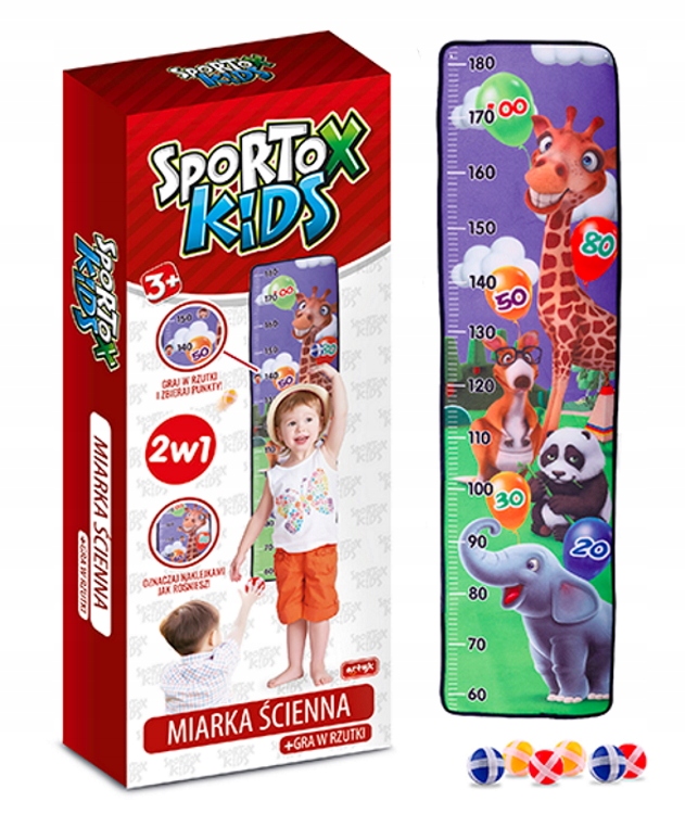 

Ścienna Miarka Wzrostu Bezpieczne Rzutki 2W1