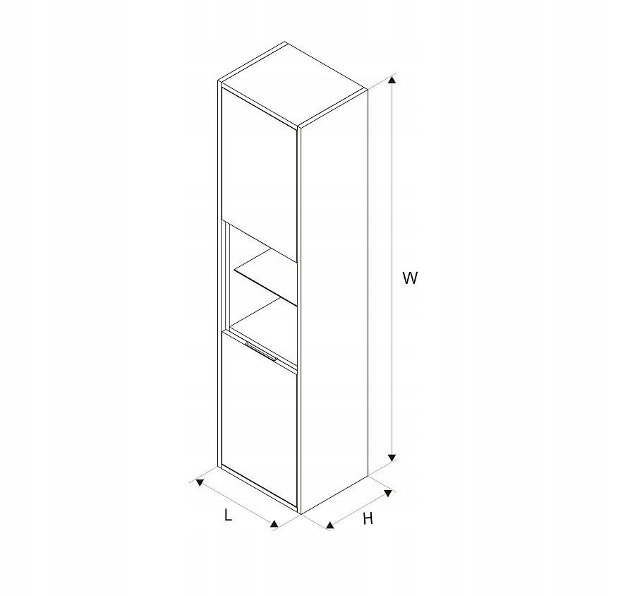 Słupek biały/dąb Tuto Excellent MLEX.0201.400.WHBL Głębokość mebla 32 cm