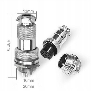 Złącze przemysłowe zakręcane GX16 8-PIN - komplet Producent Inna
