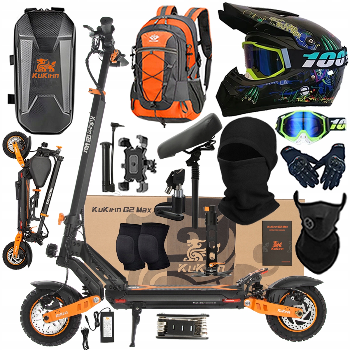 Kukirin G2 Max Skládací elektrické vozidlo 1200W 48V 20Ah 55KM/H Pl Dárek